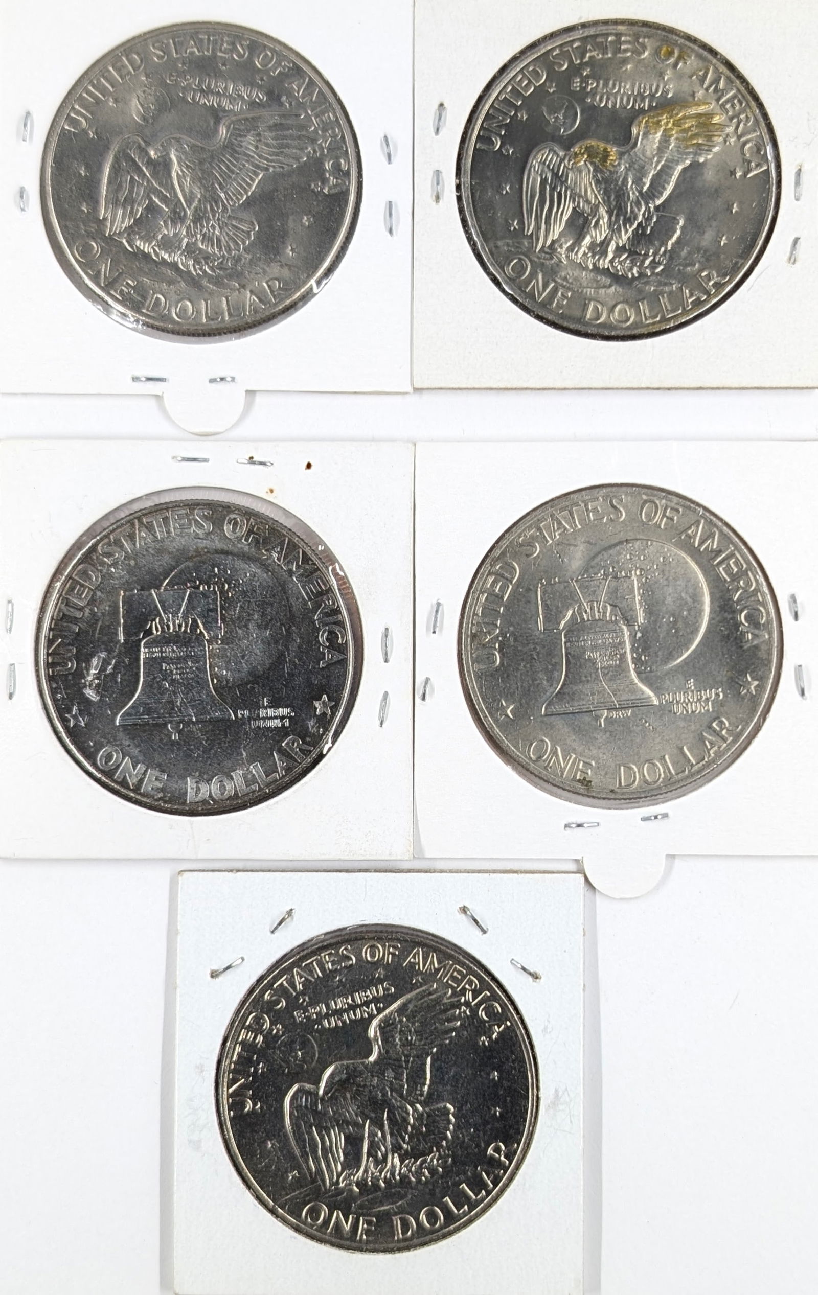Lot of 5 Eisenhower "Ike" Dollars - 1974-1978 - 2