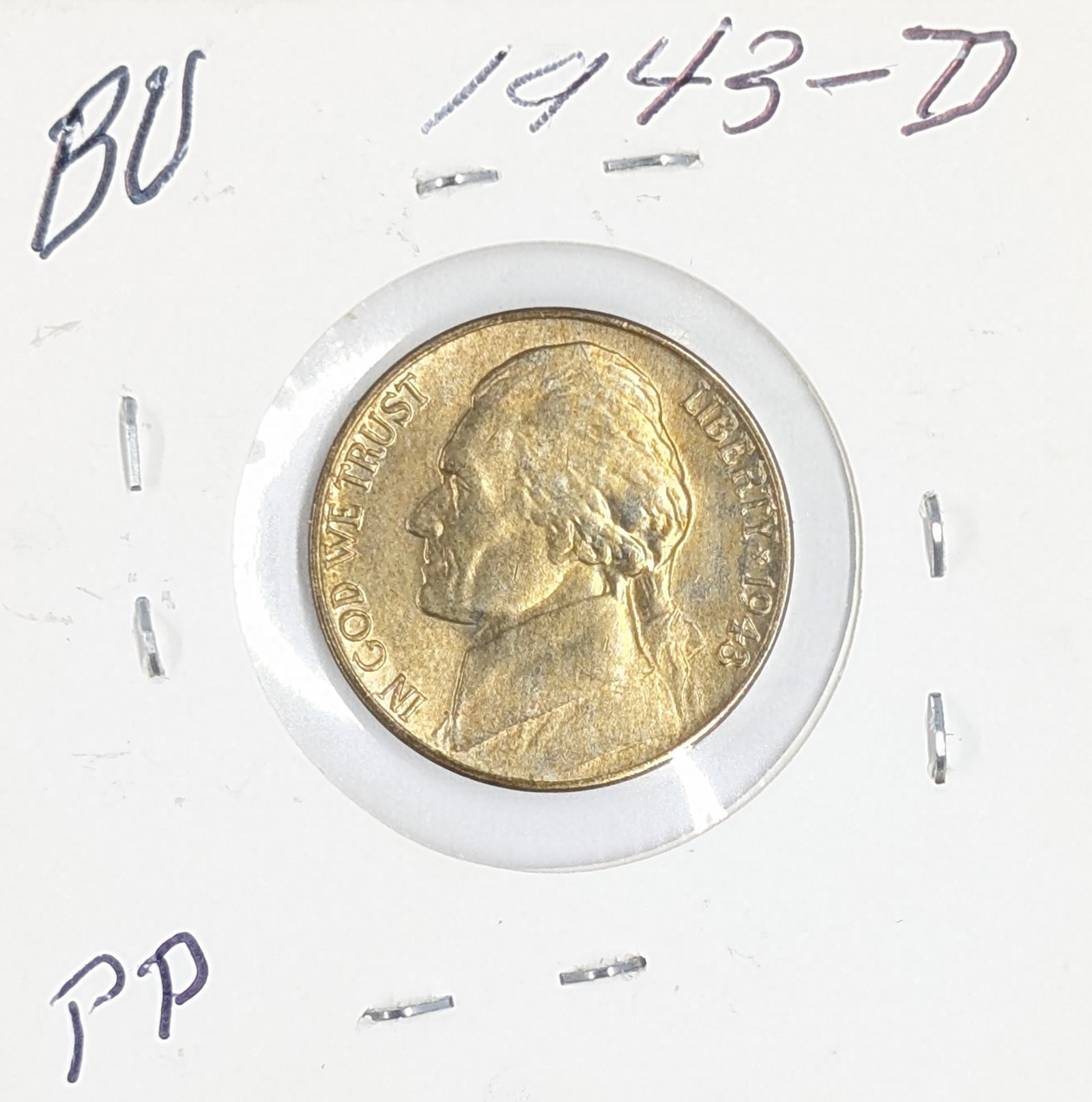 1943-D Silver War Nickel - BU, Toned (1 of 2)