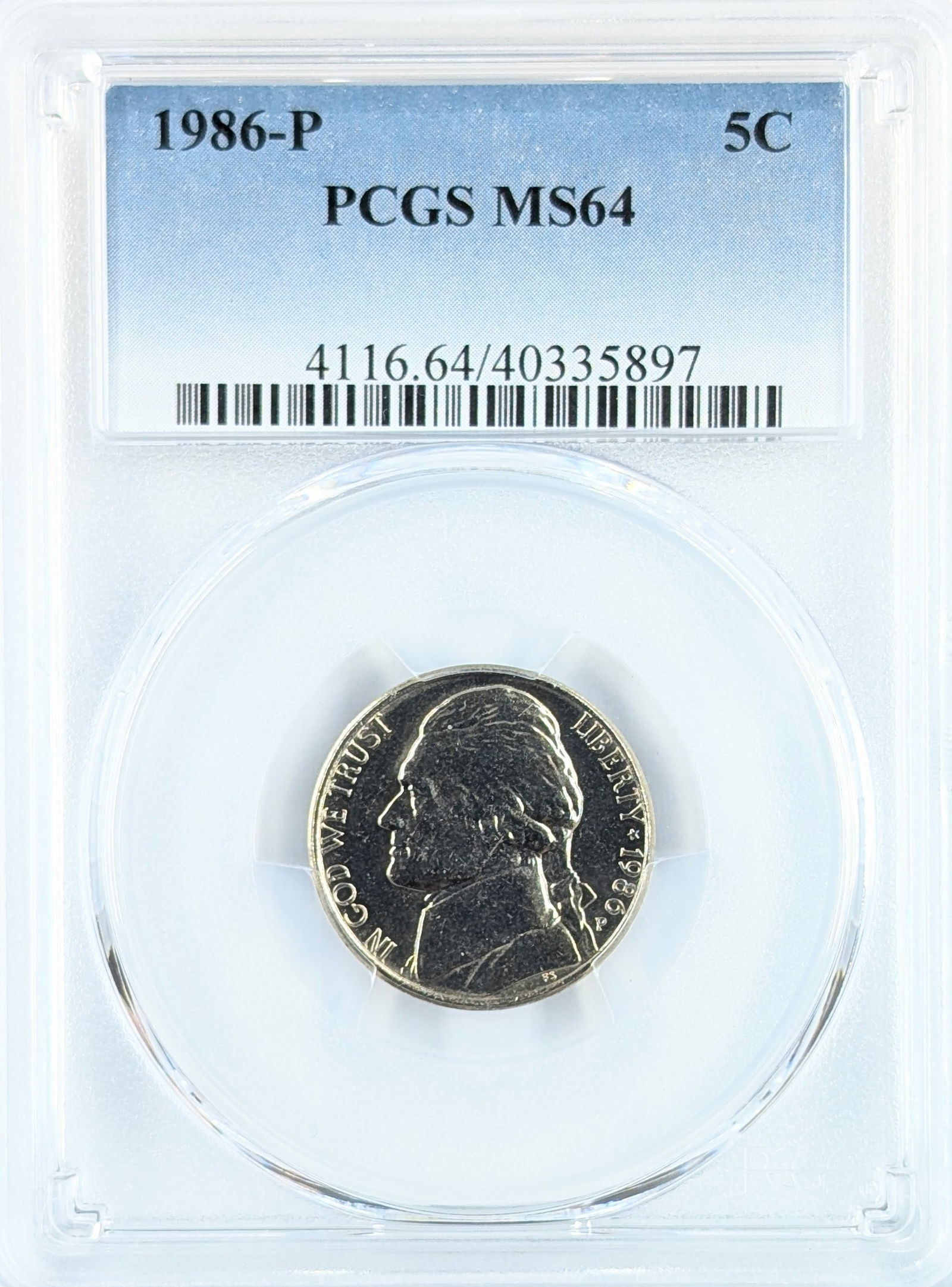 PCGS 1986-P MS64 Jefferson Nickel (1 of 2)