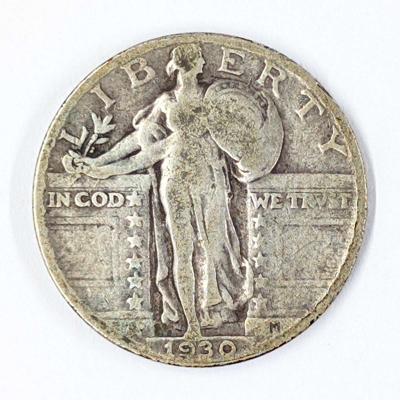 1930 Silver Standing Liberty Quarter: Silver 