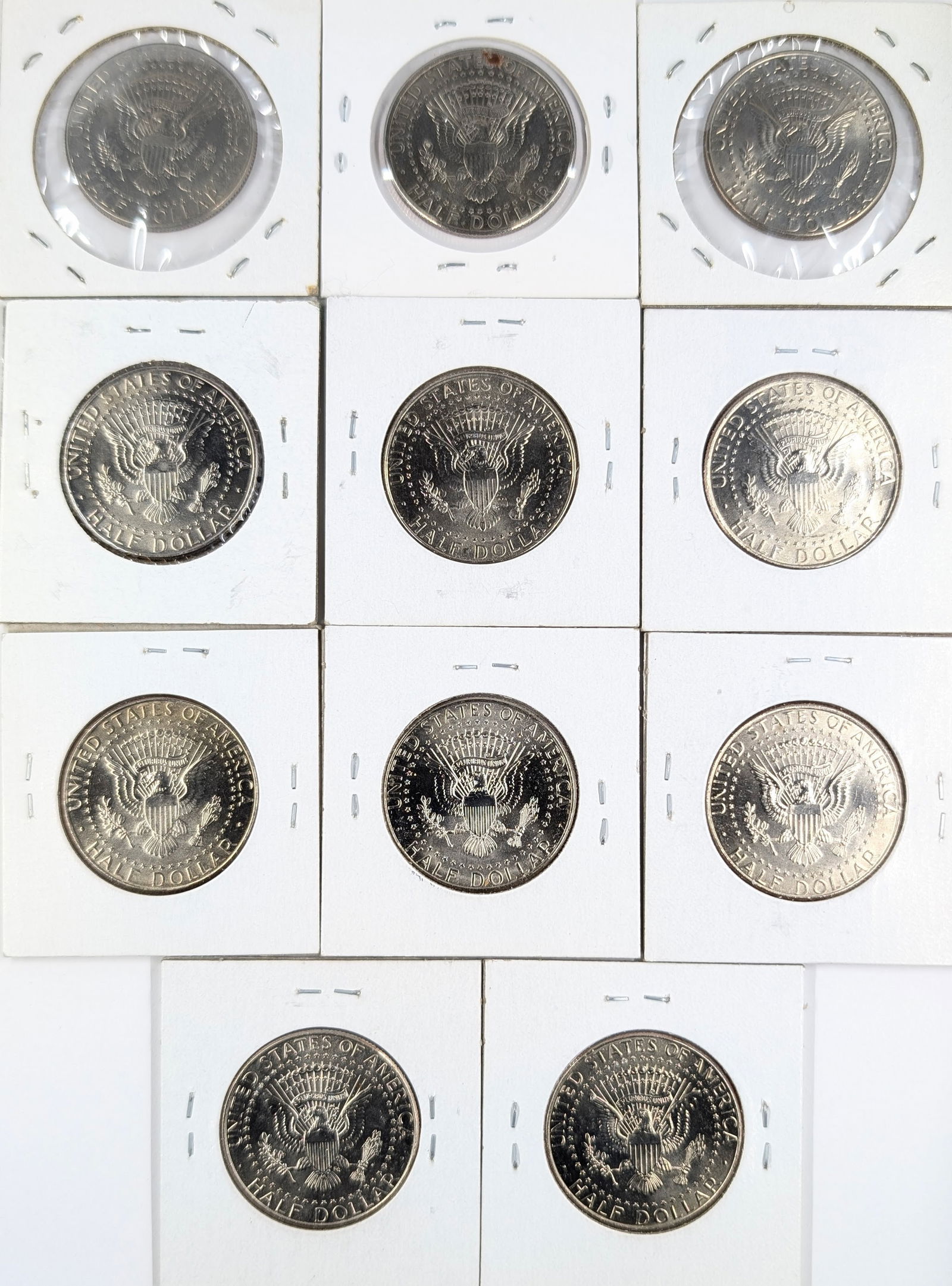 Lot of 11 John F Kennedy Half Dollars - 1994-2010 - Some Proofs - 2