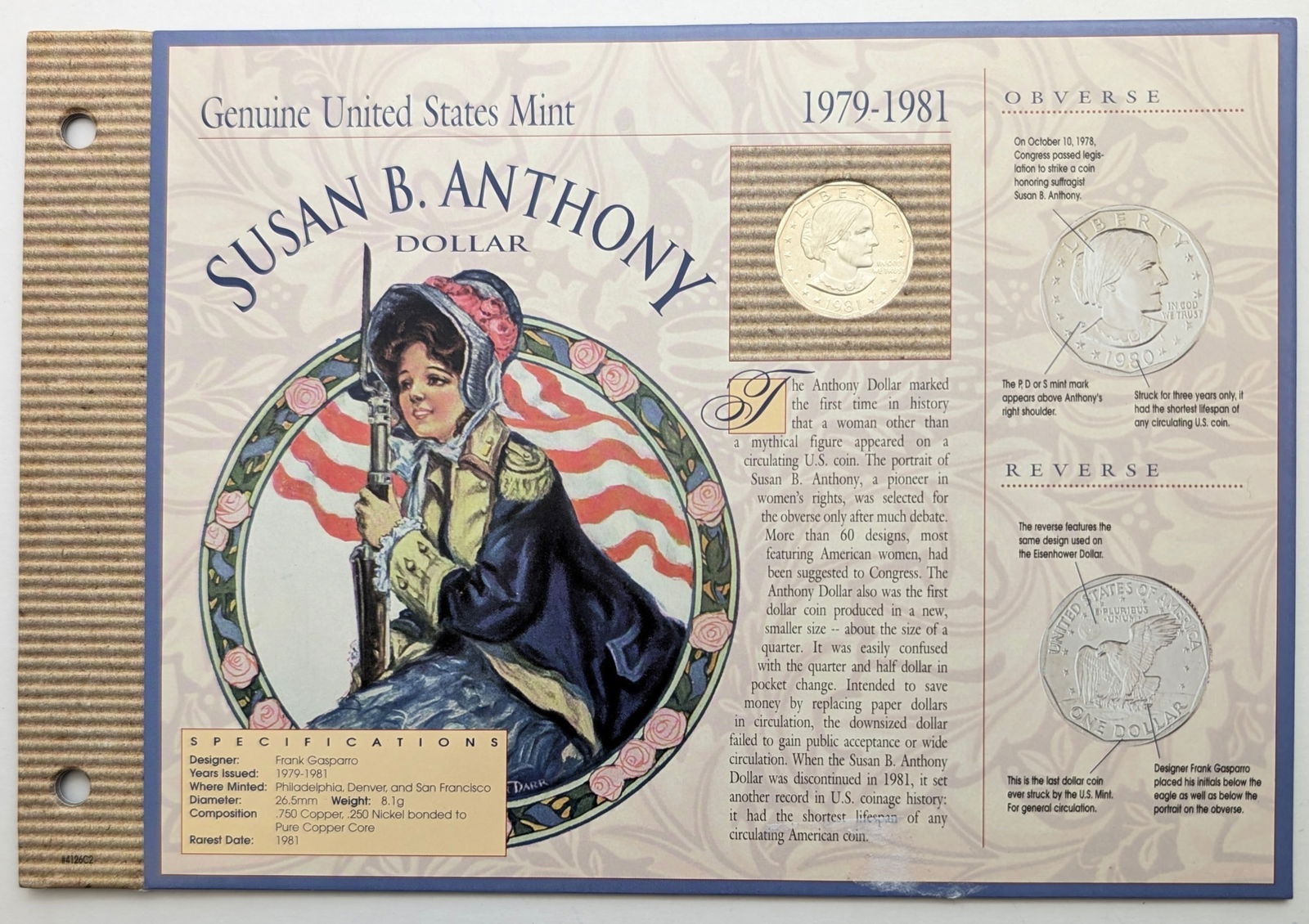 Genuine US Mint 1981 Susan B. Anthony Dollar: Coin 