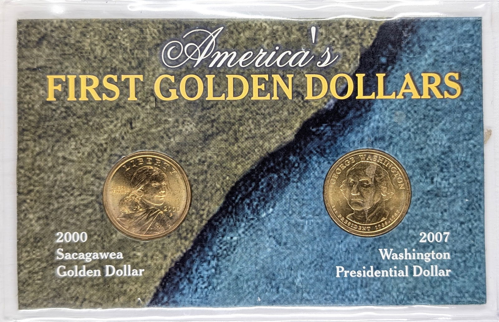 America's First Golden Dollars - 2000 Sacagawea & 2007 Washington Presidential Dollar: Coin 