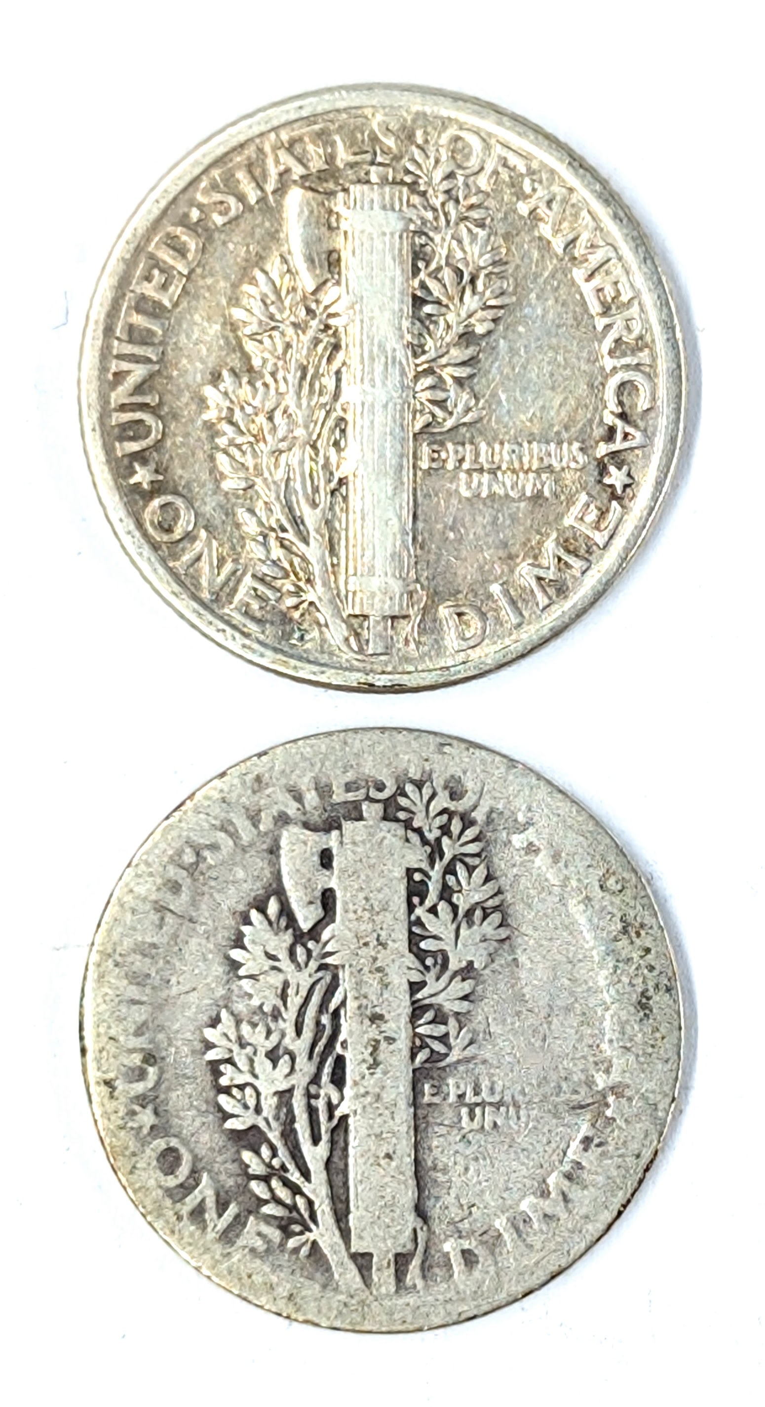 Lot of 2 Silver Mercury Dimes - 1920 P/D - 2