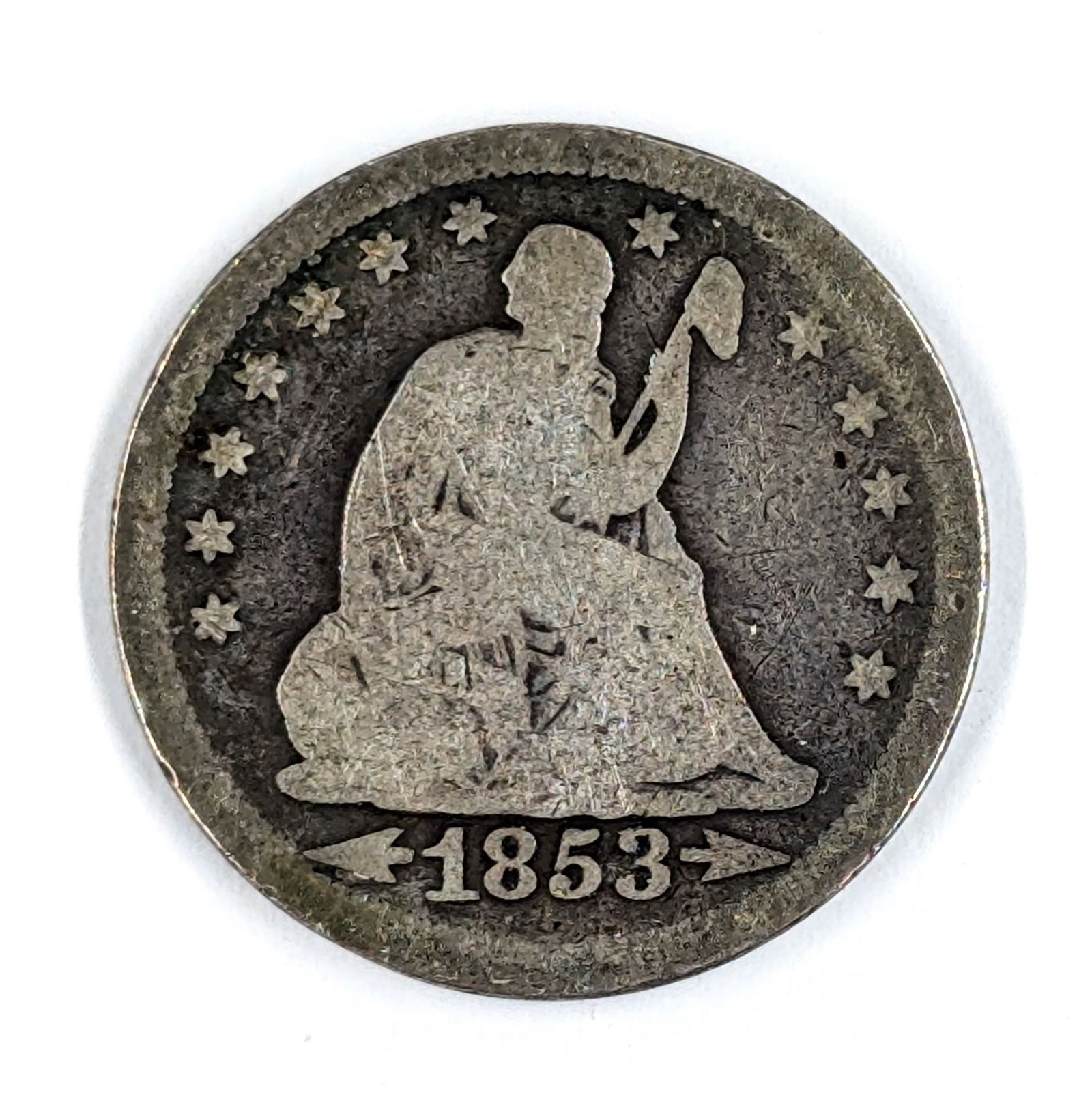 1853 Silver Liberty Seated Quarter w/ Arrows & Rays (1 of 2)