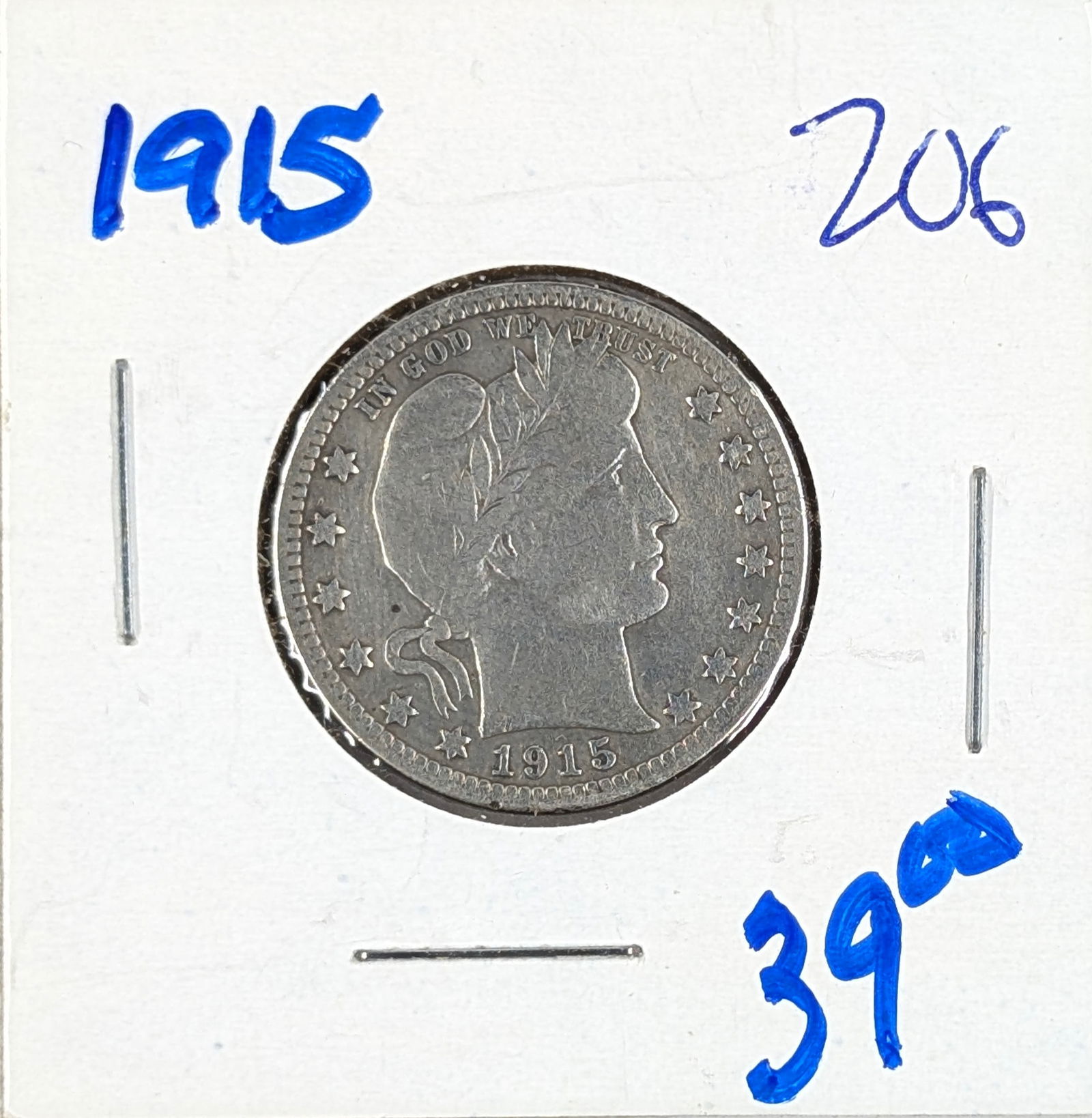 1915 Silver Barber Quarter - Good Condition (1 of 2)