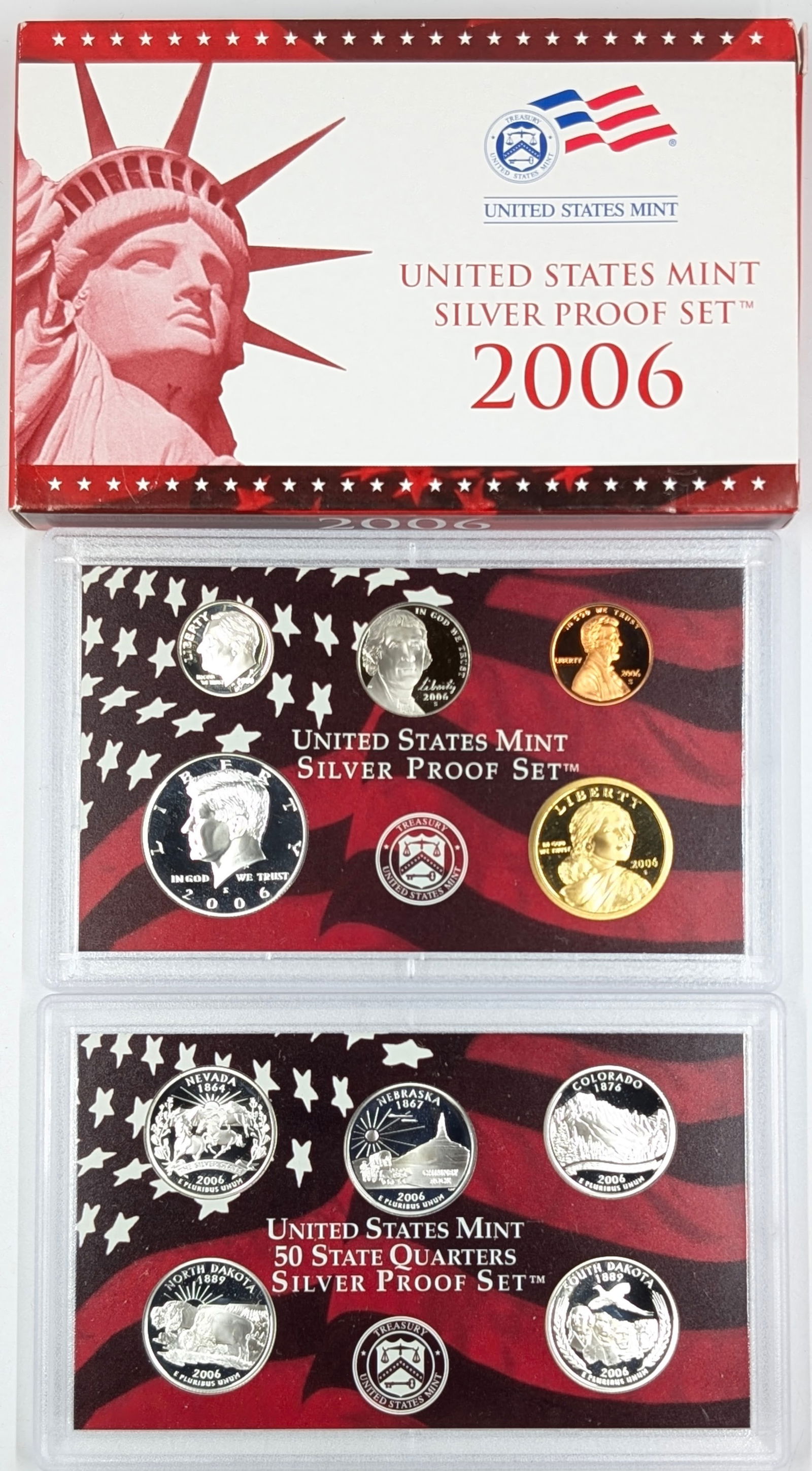 2006 Silver US Mint Proof Set w/ Silver Half, Quarter & Dime w/ COA (1 of 3)