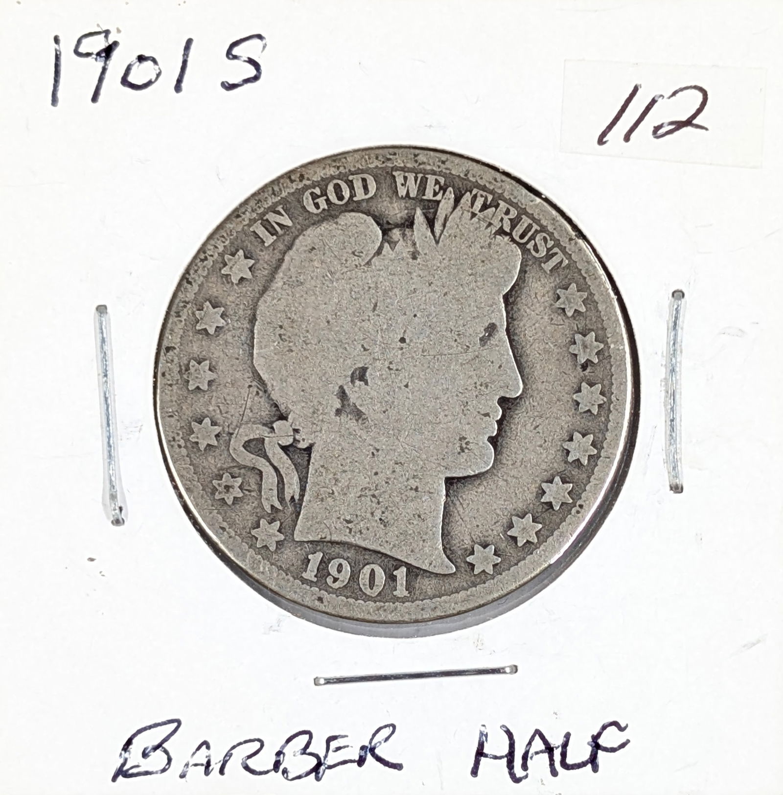 1901-S Silver Barber Half Dollar (1 of 2)
