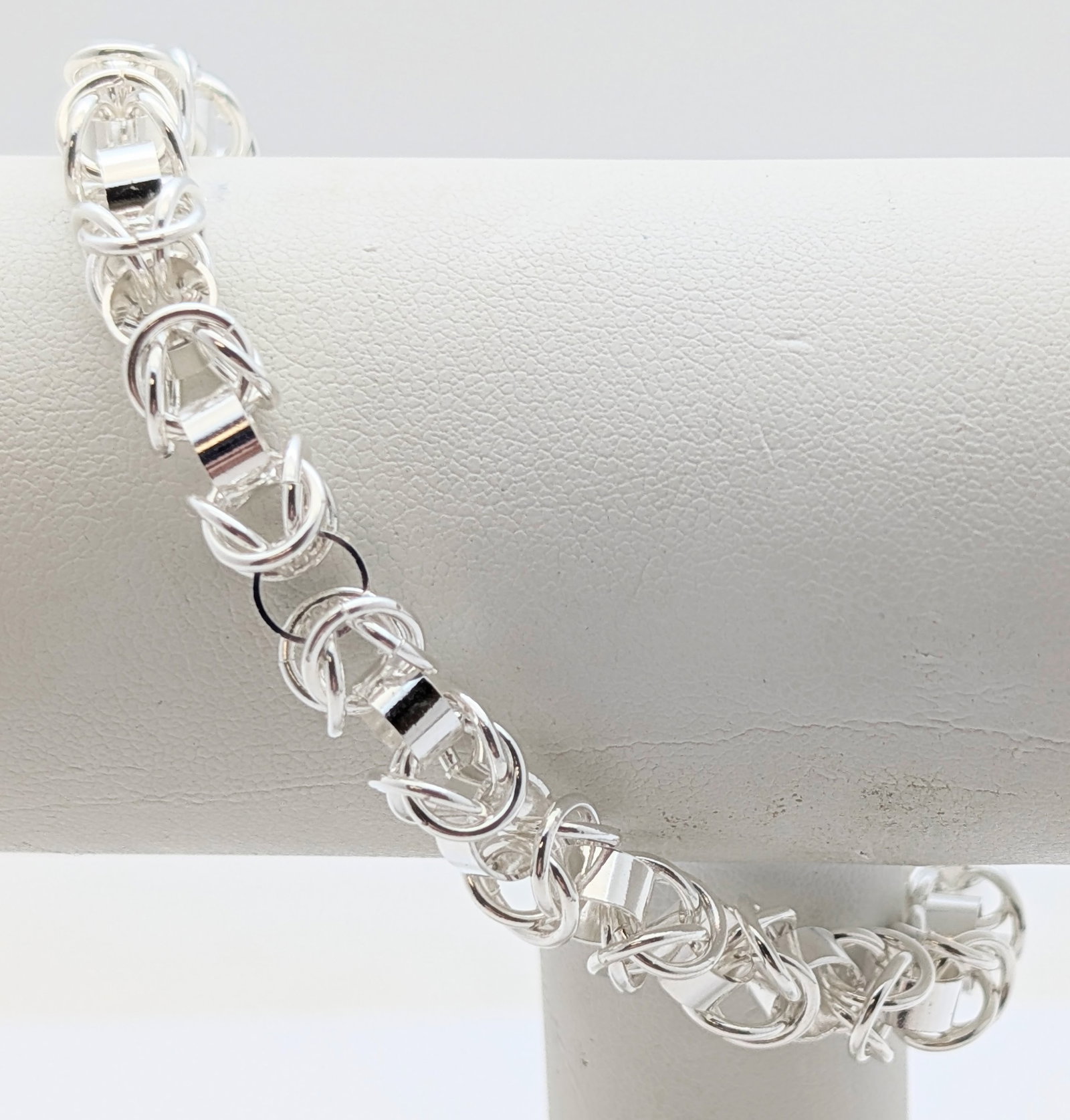 Sterling Silver Byzantine Ladies Bracelet w/ Toggle Clasp - 16.54g: Length: 7.5in 