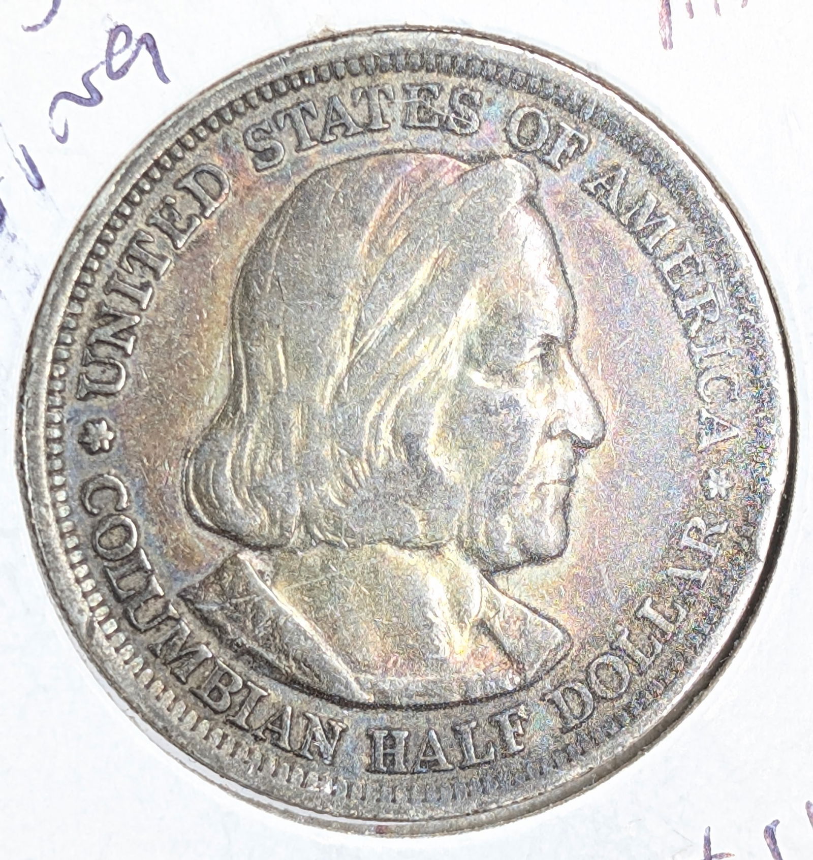 1893 Silver Columbian Half Dollar - Toned: Silver 