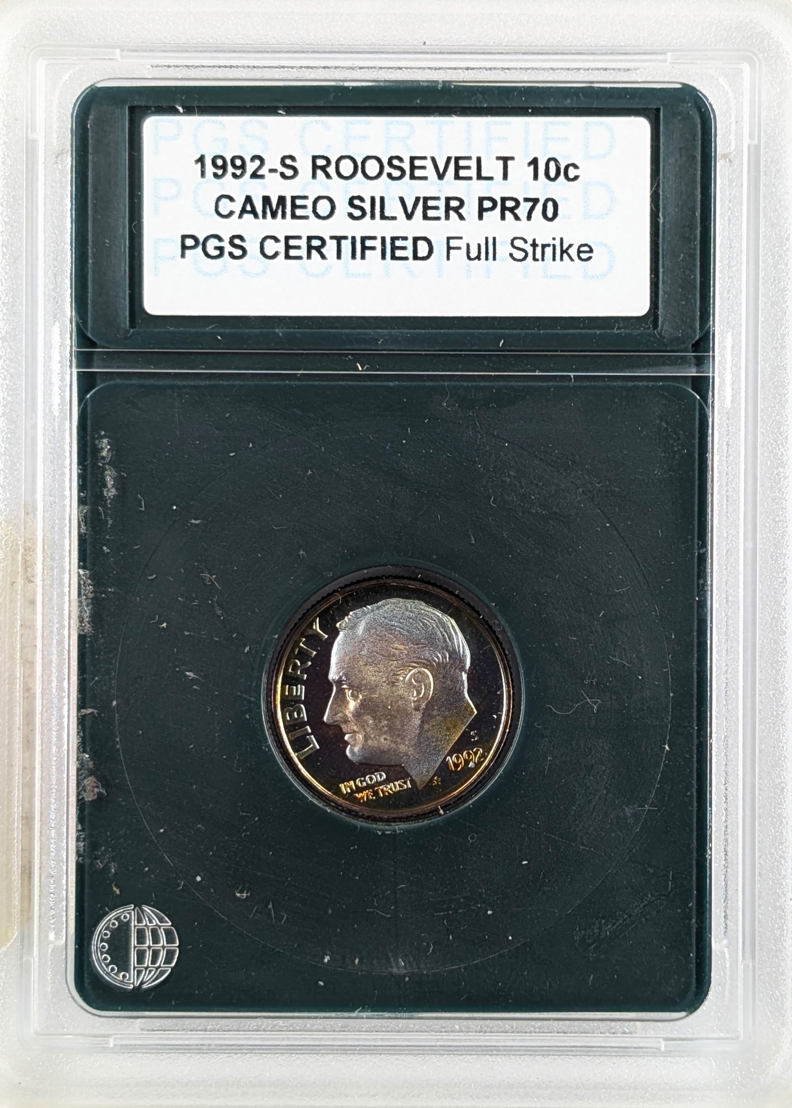 PGS 1992-S PR70 Cameo Silver Roosevelt Dime - Toned: Silver 