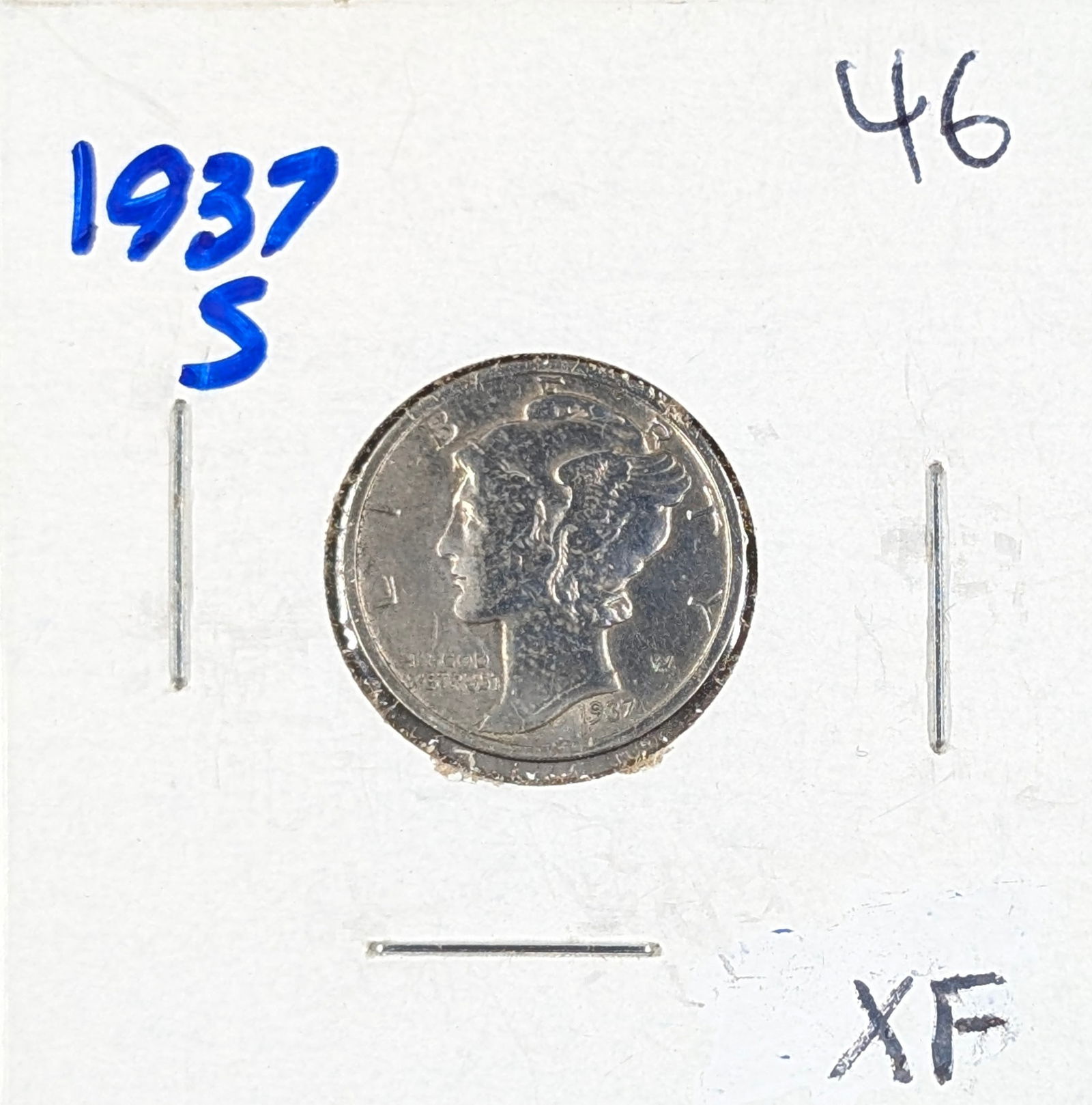 1937-S Silver Mercury Dime - Good Condition (1 of 2)