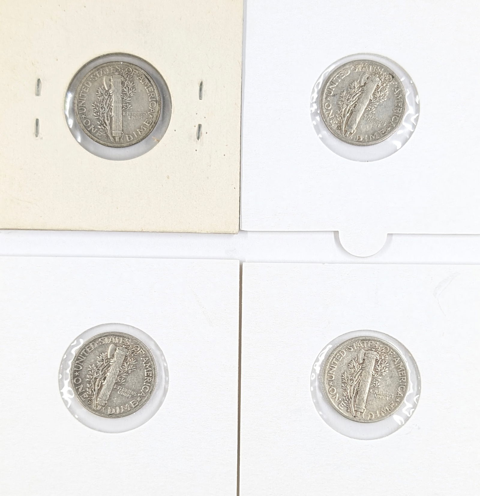 Lot of 4 Silver Mercury Dimes - 1939-1945 - 2