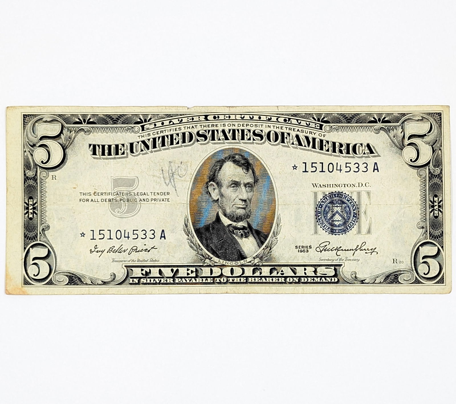 1953 $5 Star Note - Silver Certificate: Currency