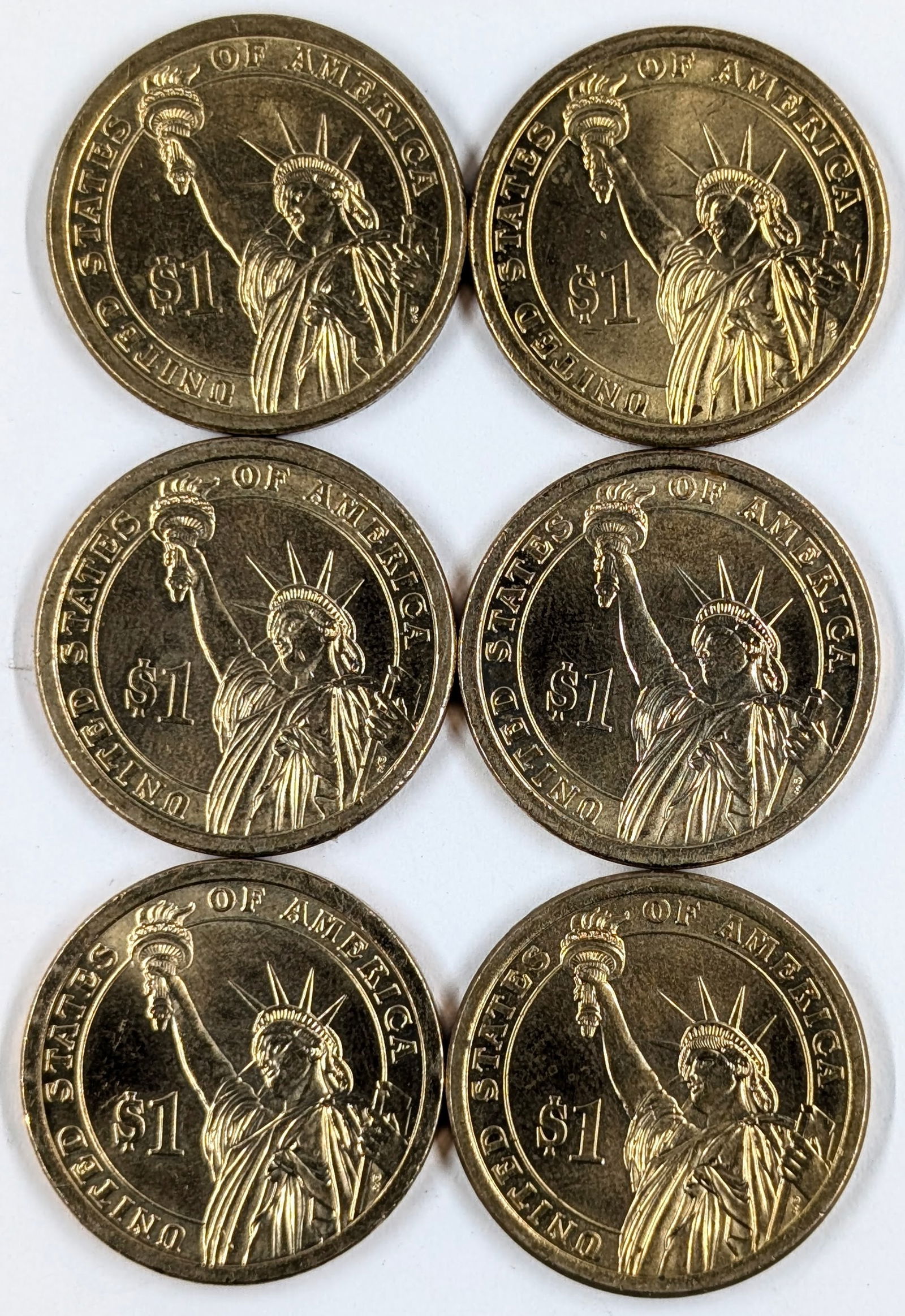 Lot of 6 Presidential Dollars - Most Uncirculated - 2