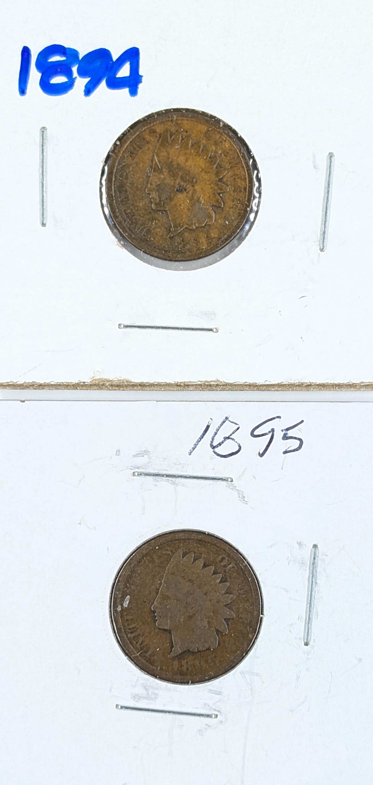 Lot of 2 Indian Head Cents - 1894, 1895 (1 of 2)