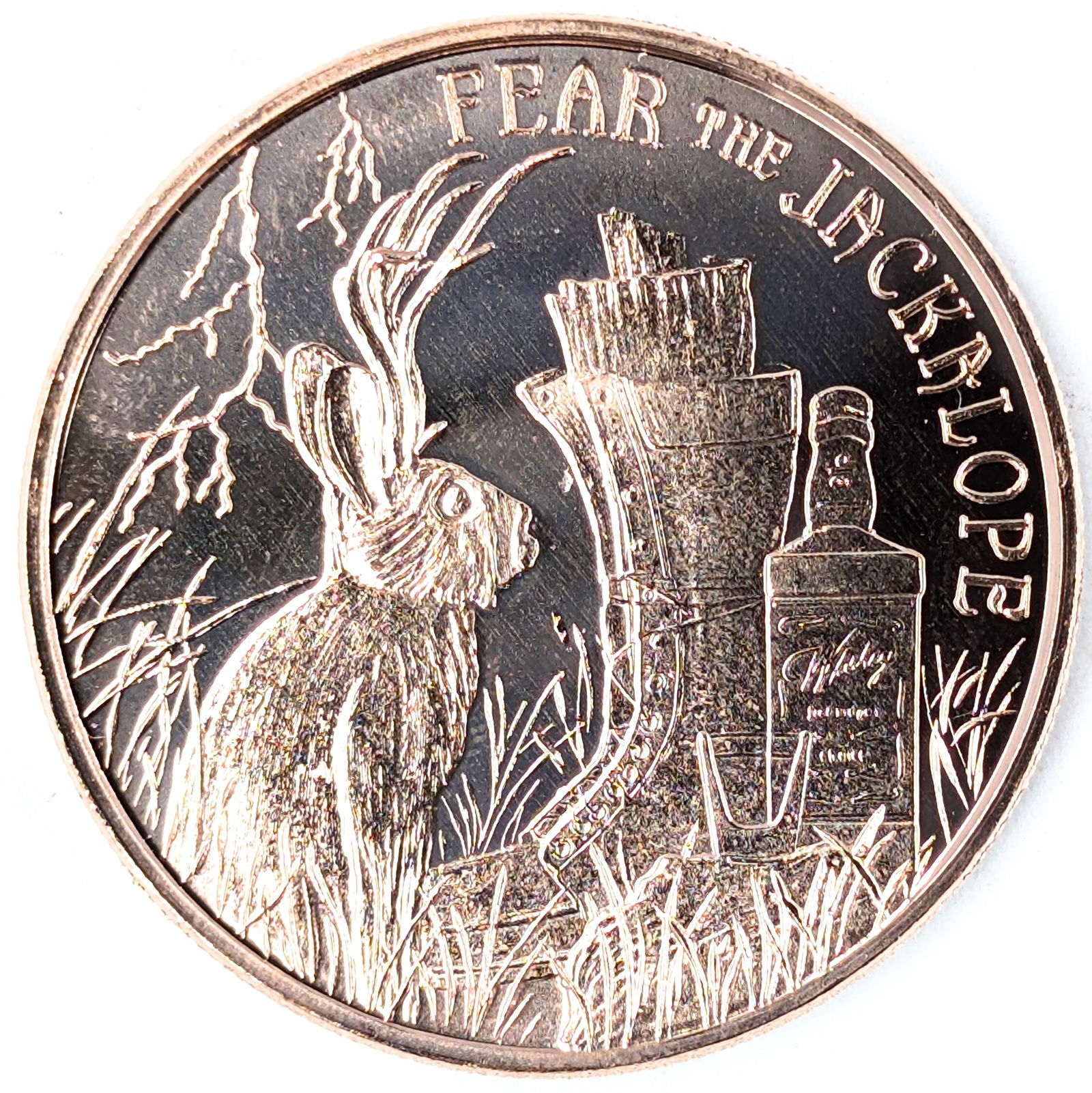 1 Ounce Fine .999 Copper Round - Jackalope: Copper 