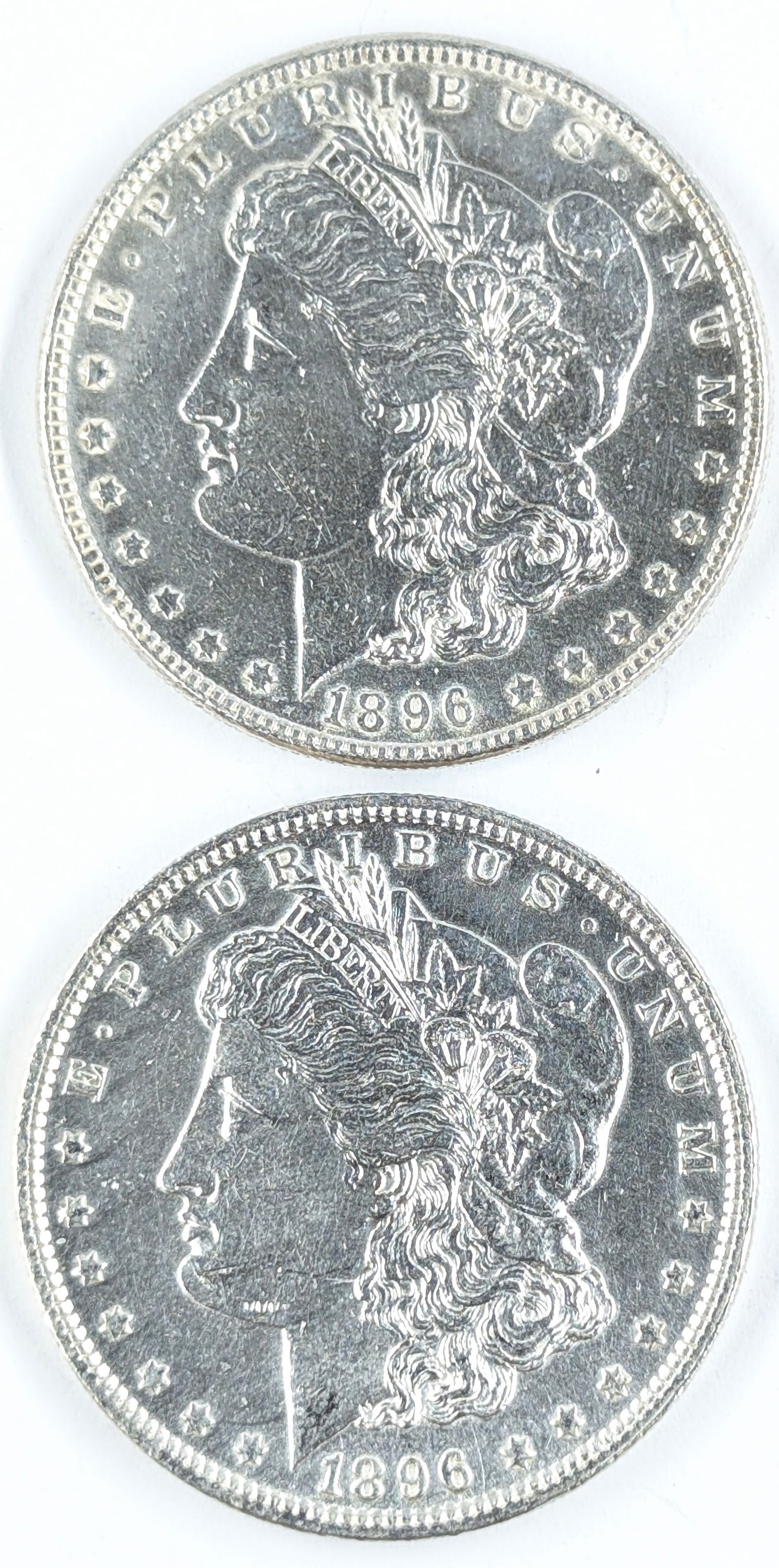 Lot of 2 Morgan Silver Dollars - Both 1896 (1 of 2)