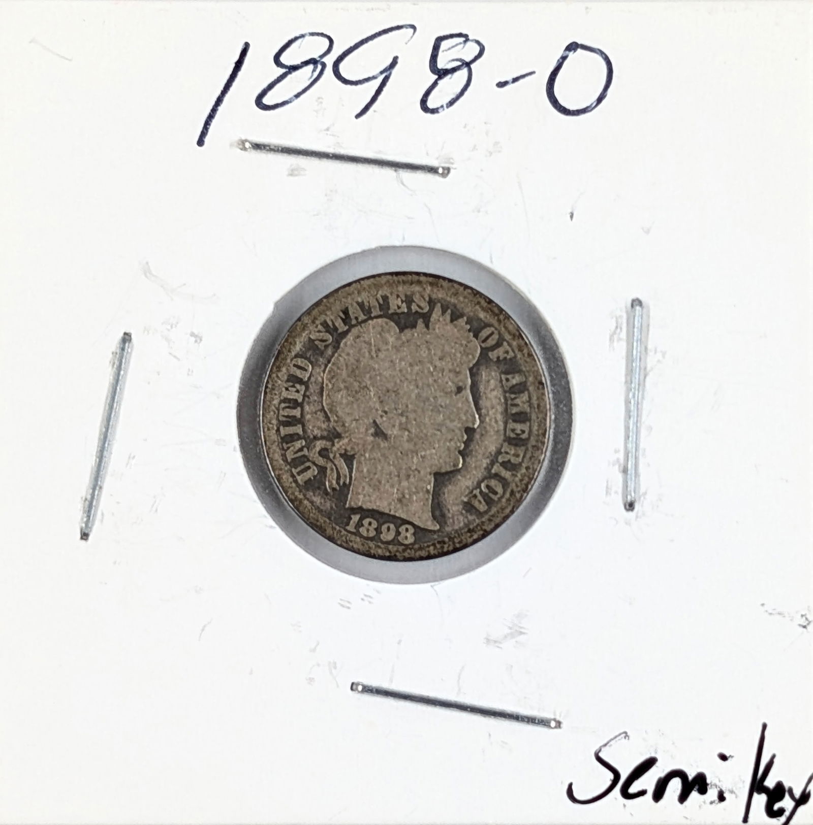 1898-O Silver Barber Dime - Semi-Key (1 of 2)