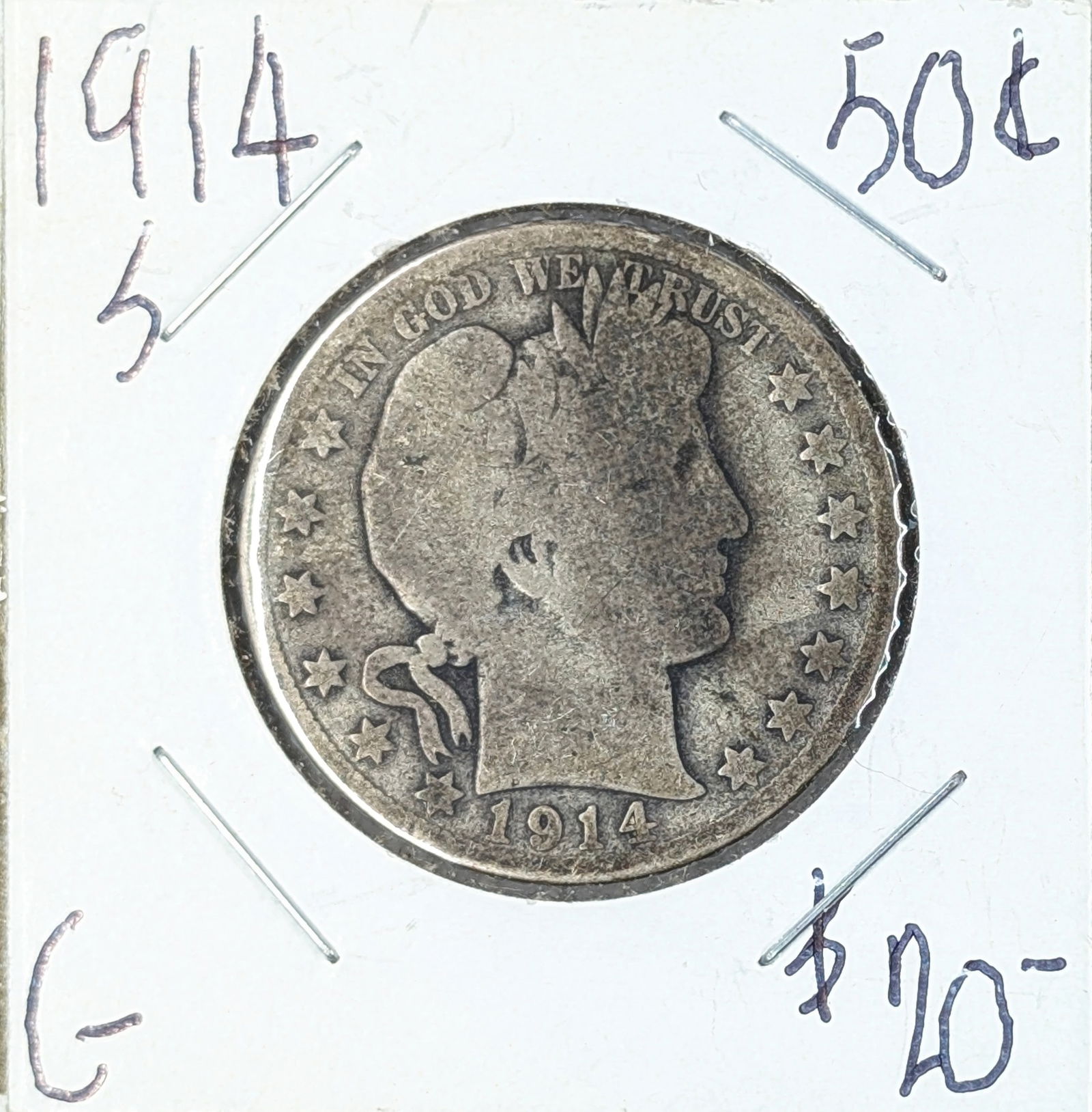 1914-S Silver Barber Half Dollar (1 of 2)