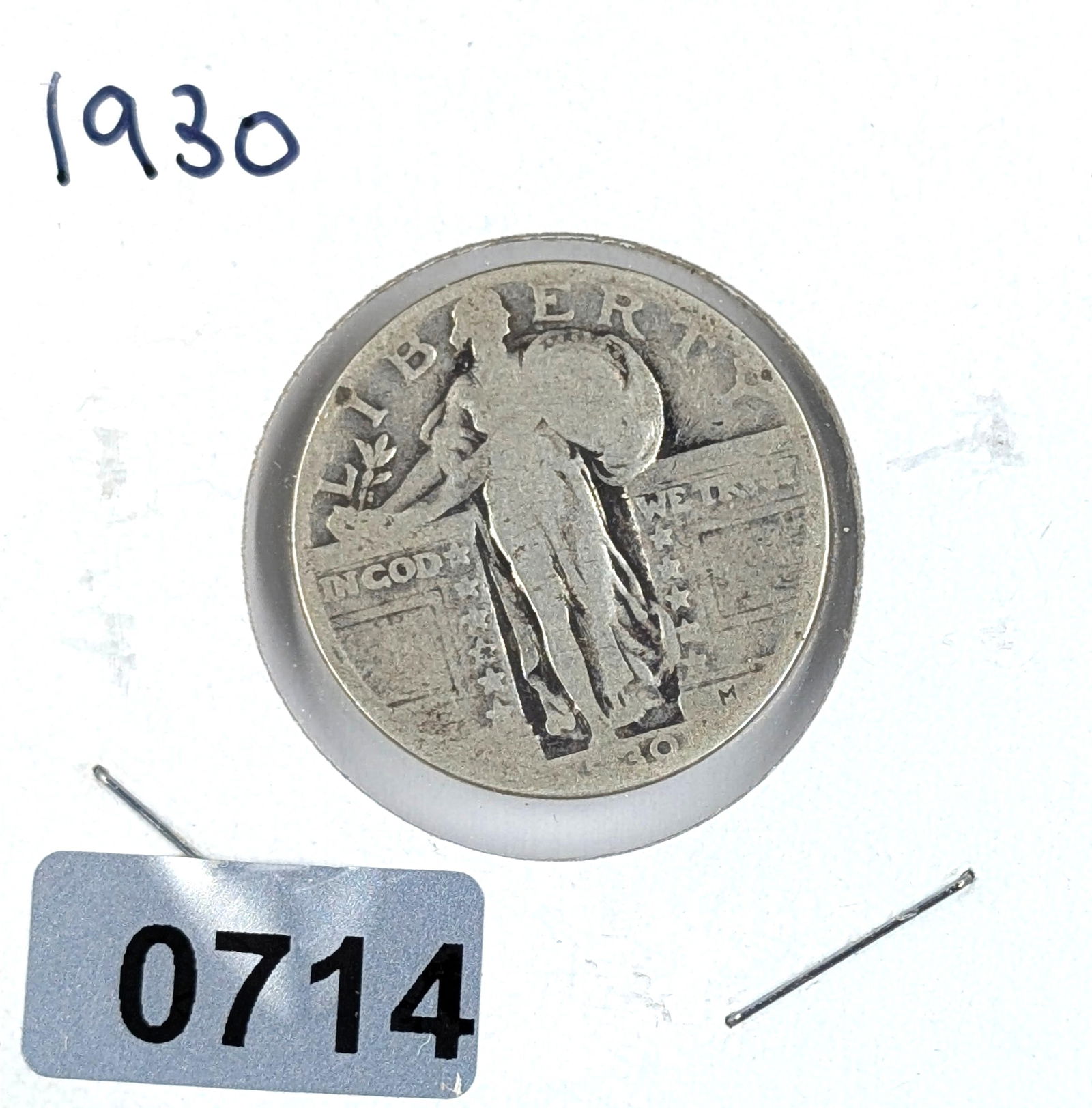 1930 Silver Standing Liberty Quarter: Silver 