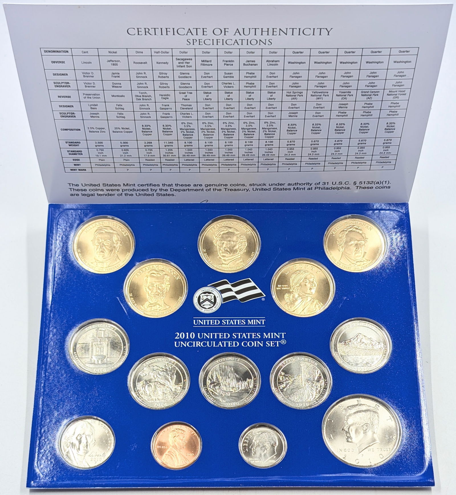 2010-P US Mint Uncirculated Coin Set: Coin 