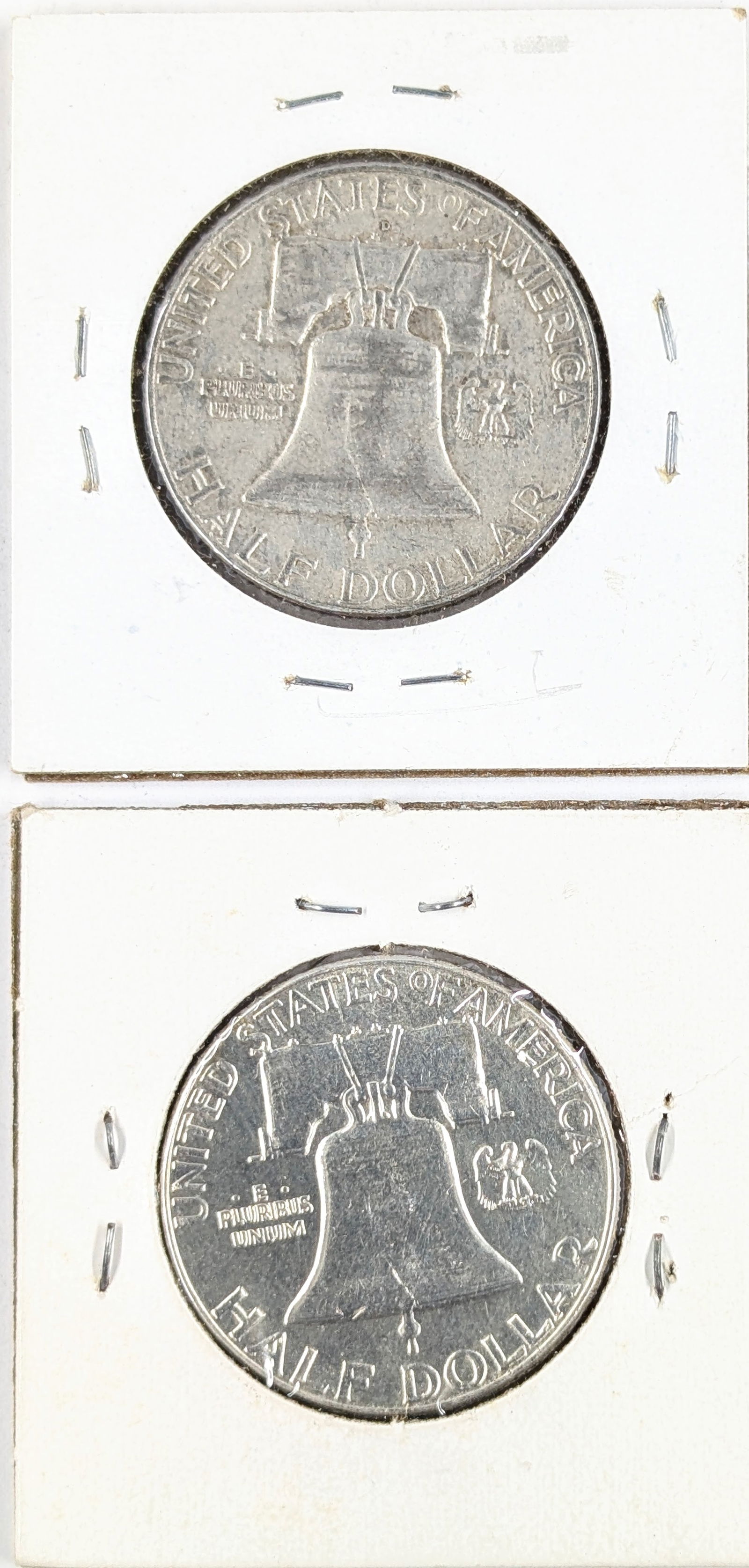 Lot of 2 Silver Franklin Half Dollars- 1963 D&P - 2