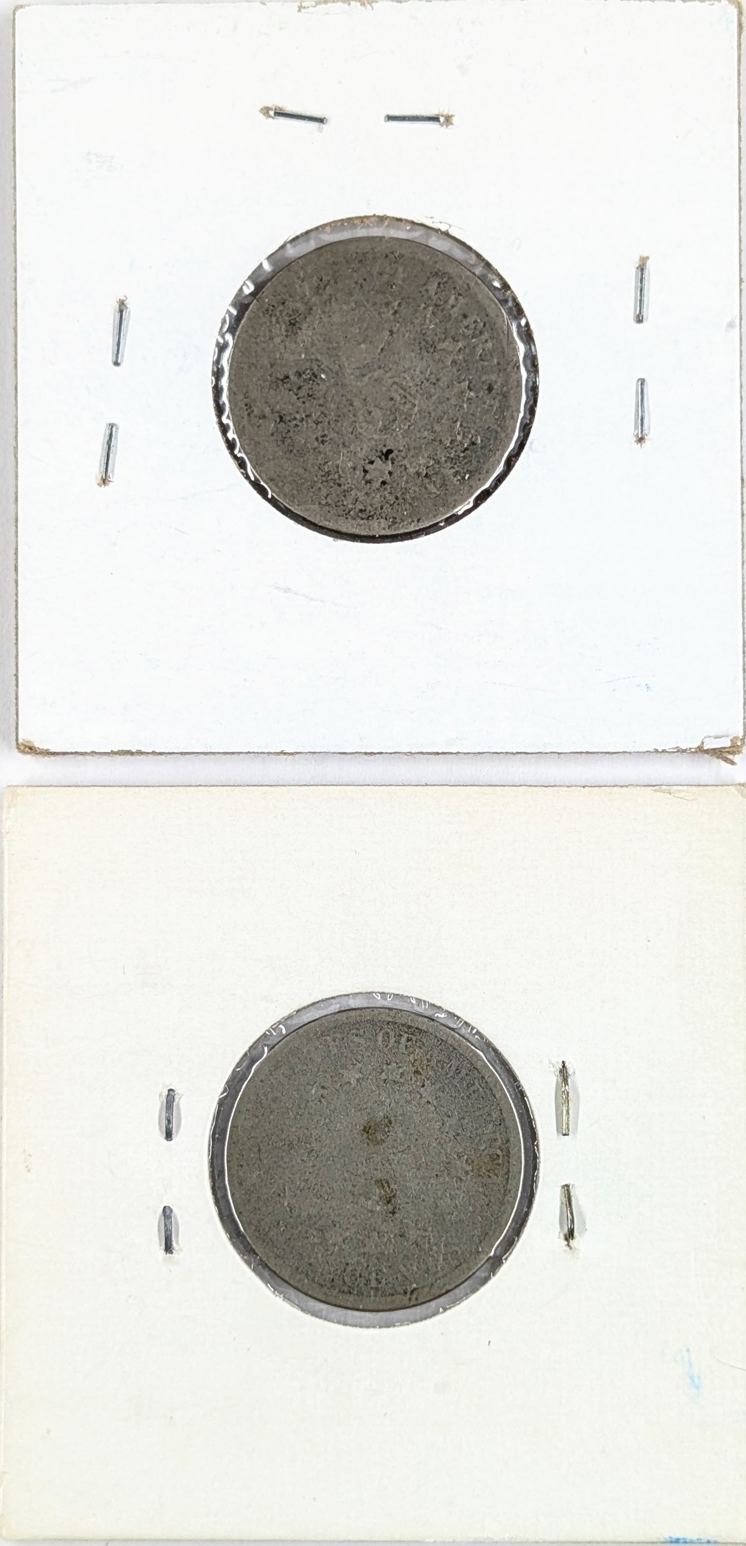 Lot of 2 Shield Nickels- No Date, 1882 - 2