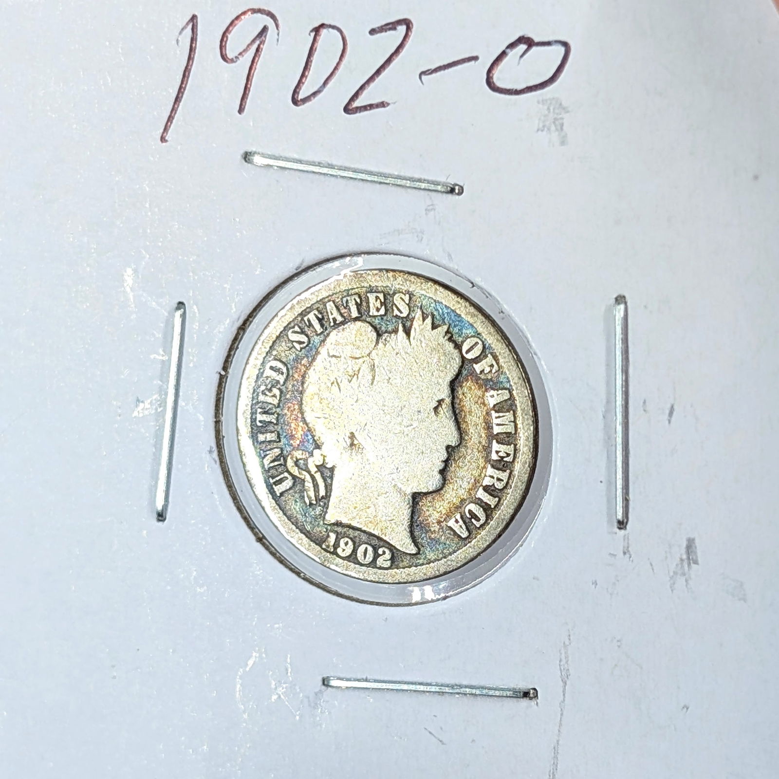 1902-O Silver Barber Dime-Toned (1 of 3)
