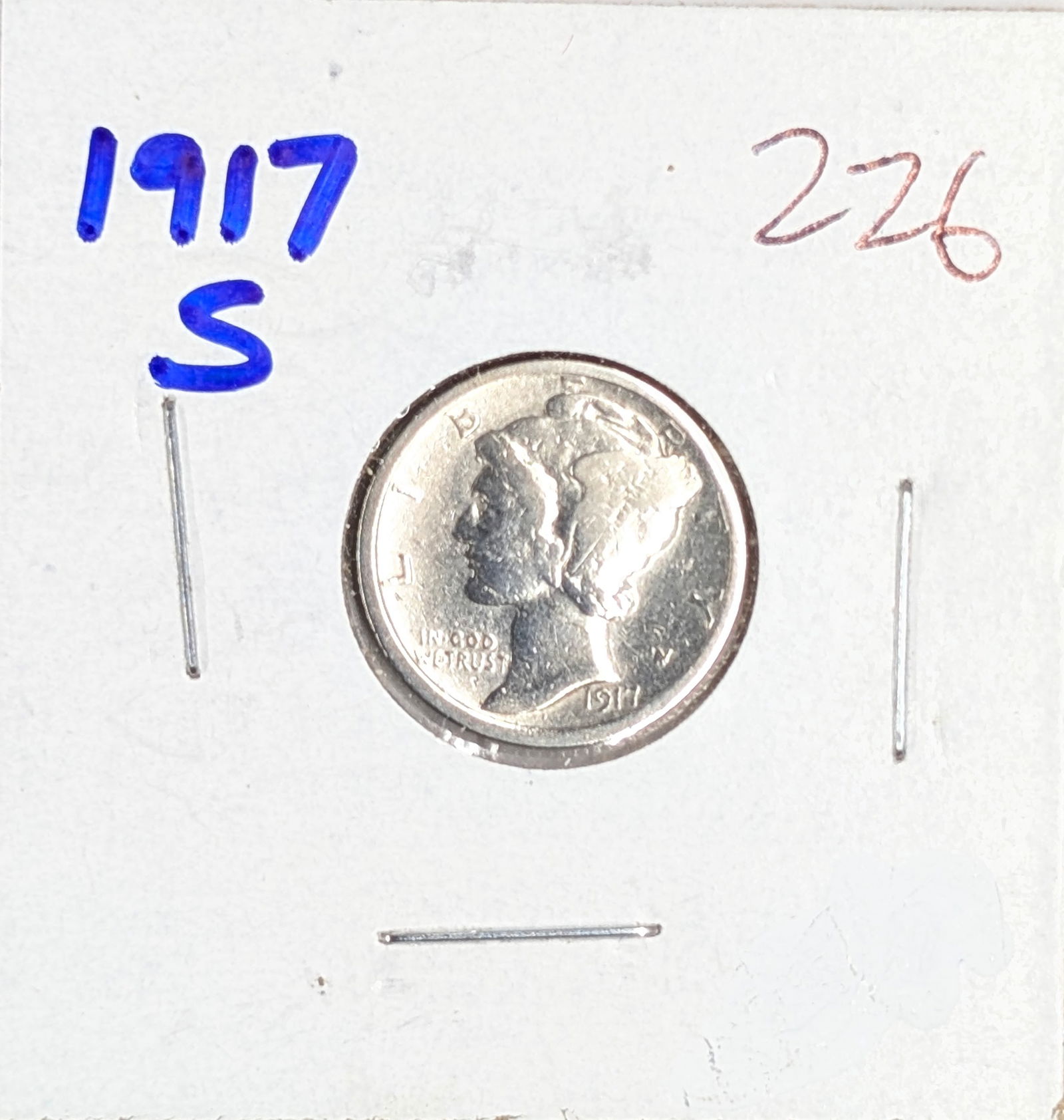 1917 Silver Mercury Dime- Good Condition (1 of 2)