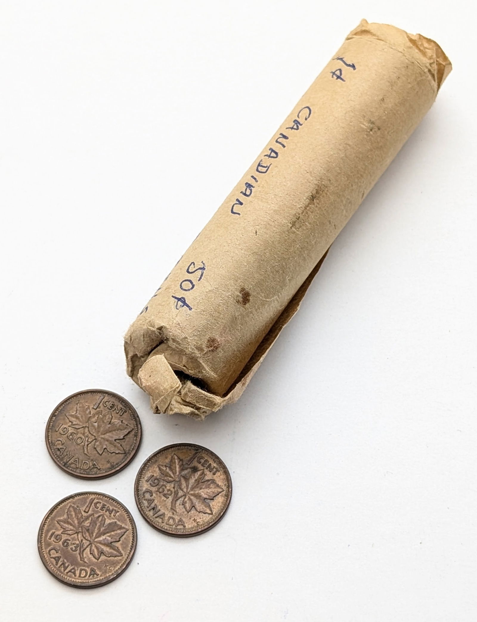 Roll of 50 Canadian 1 Cents- Mixed Dates: _ 