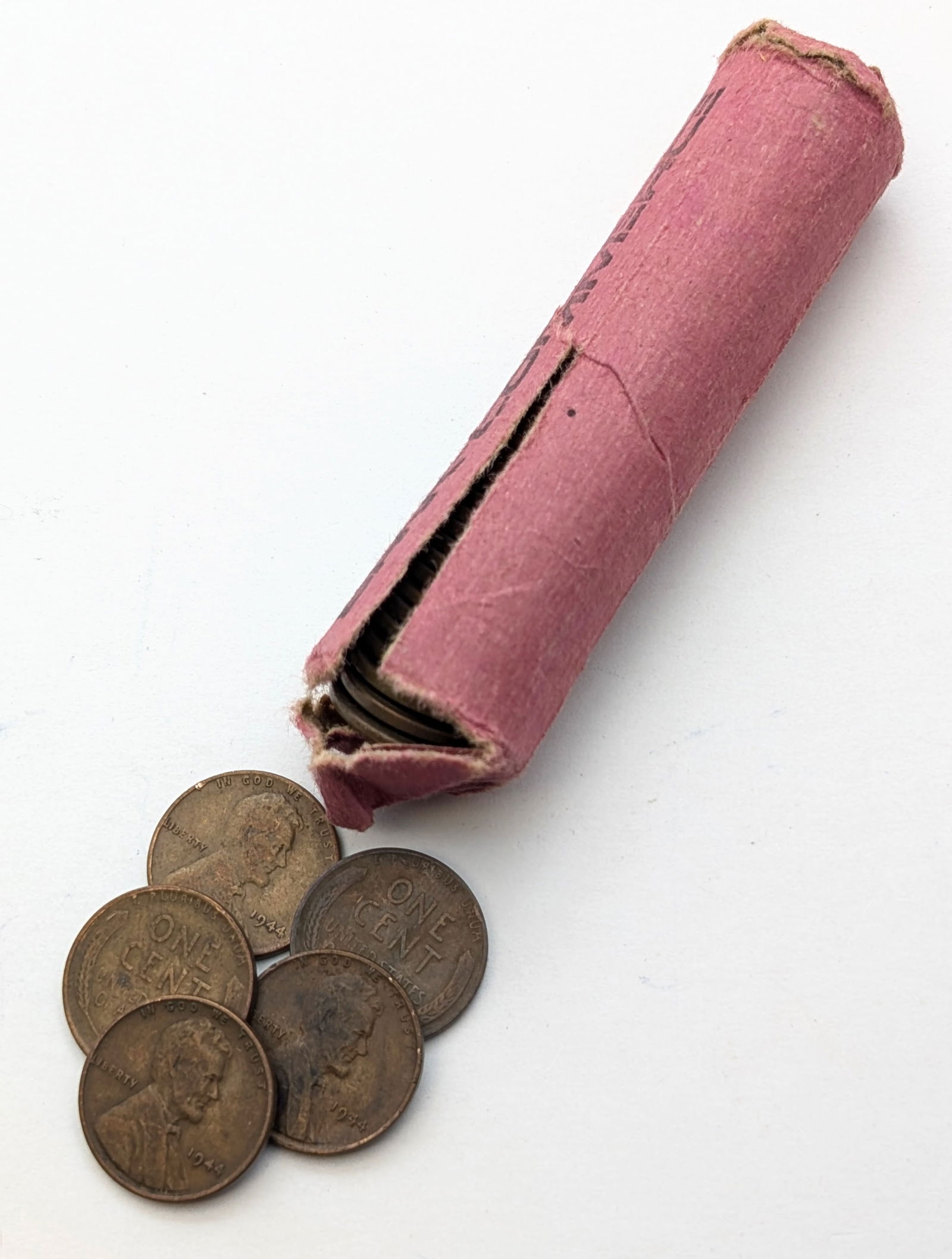 Roll of 50 1944 Wheat Cents: _ 
