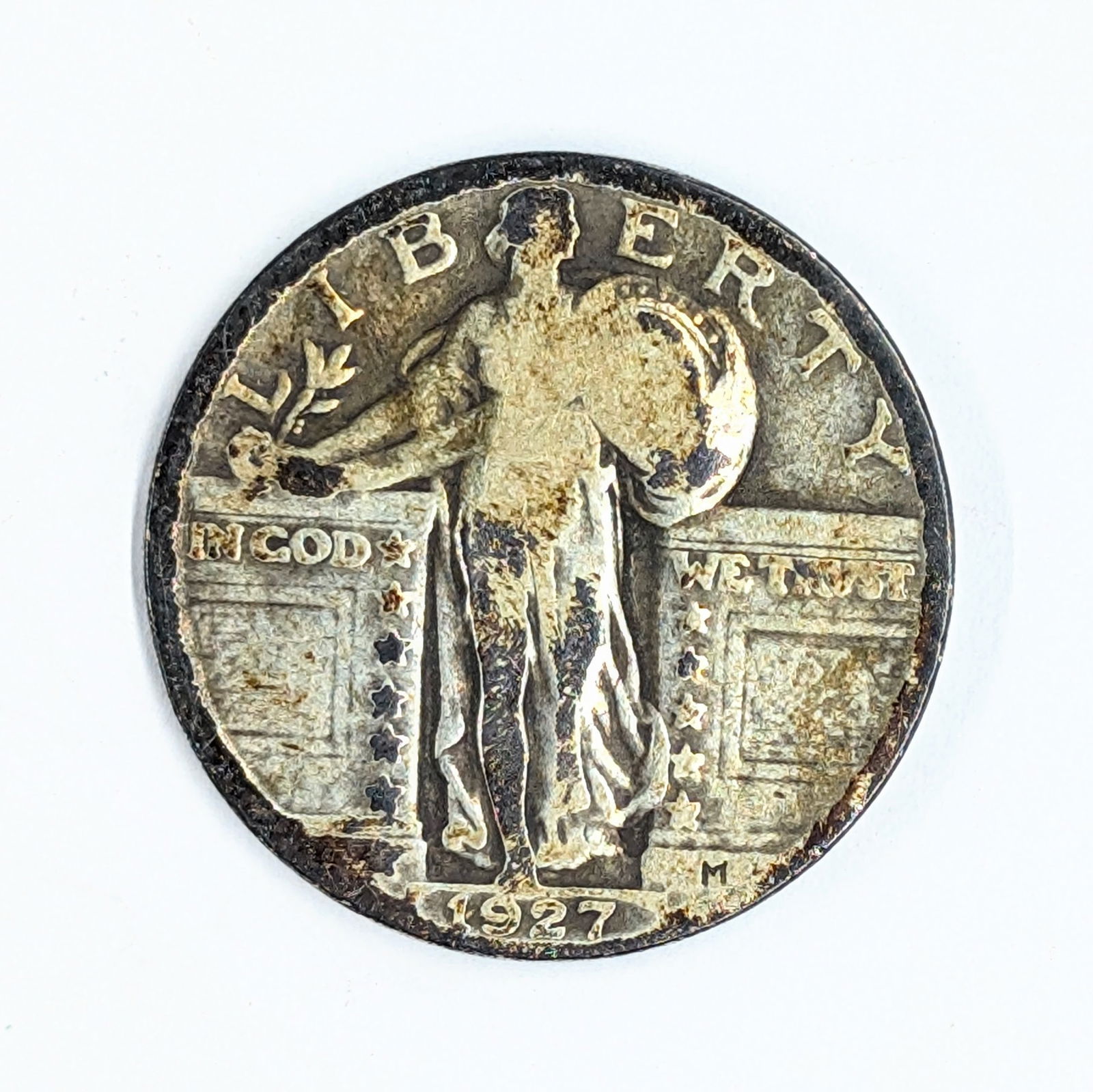 1927 Silver Standing Liberty Quarter-Toned: _ 