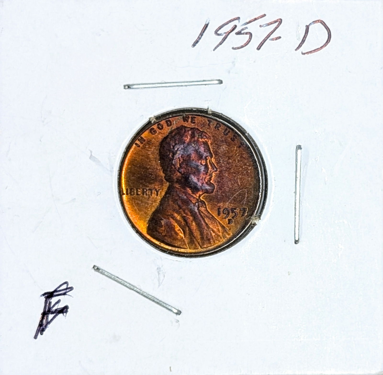 1957-D Wheat Cent- Toned (1 of 3)