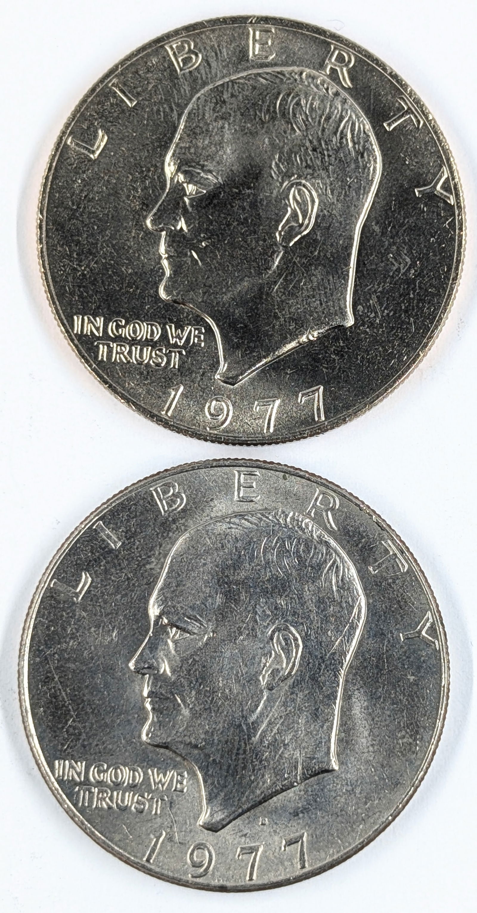 Lot of 2 Eisenhower "Ike" Dollars- 1977 P&D (1 of 2)