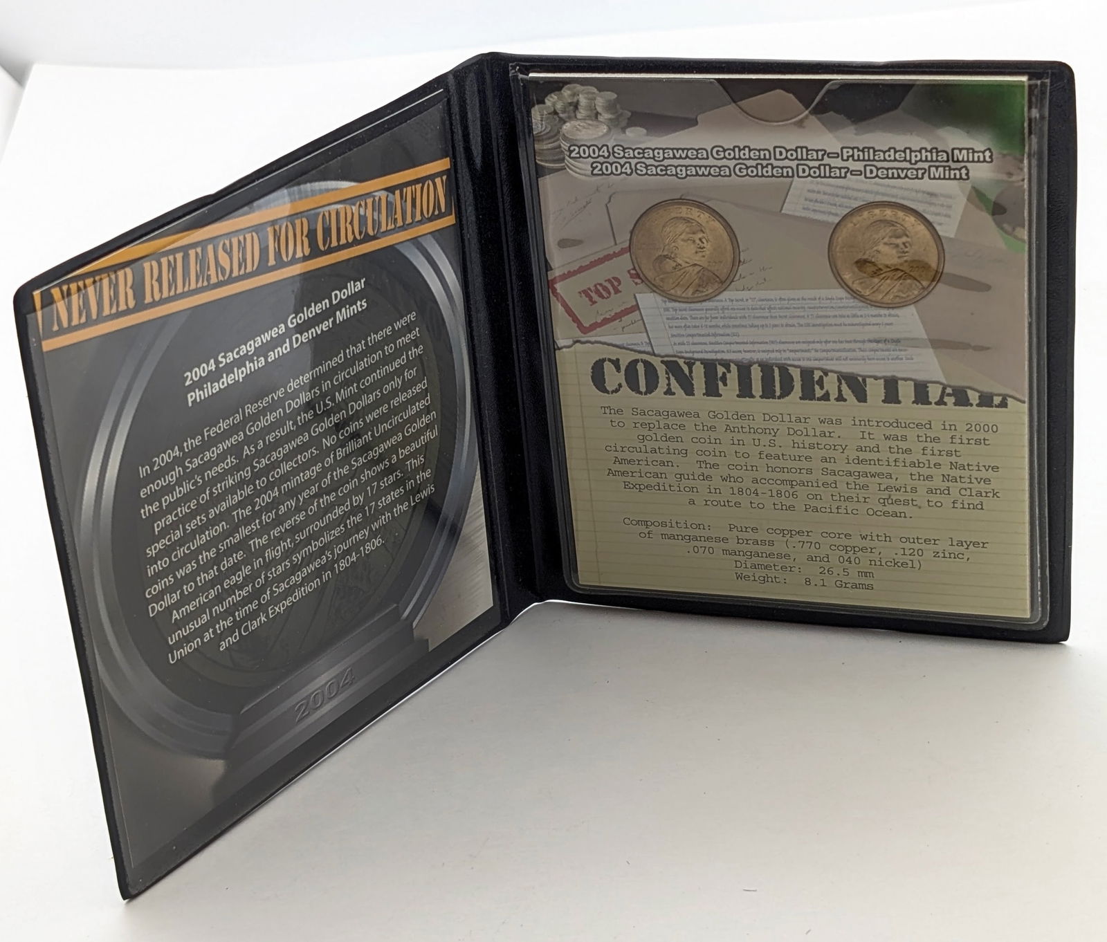 2004 Sacagawea Golden Dollars- Philadelphia and Denver Mints w/ COA: _ 