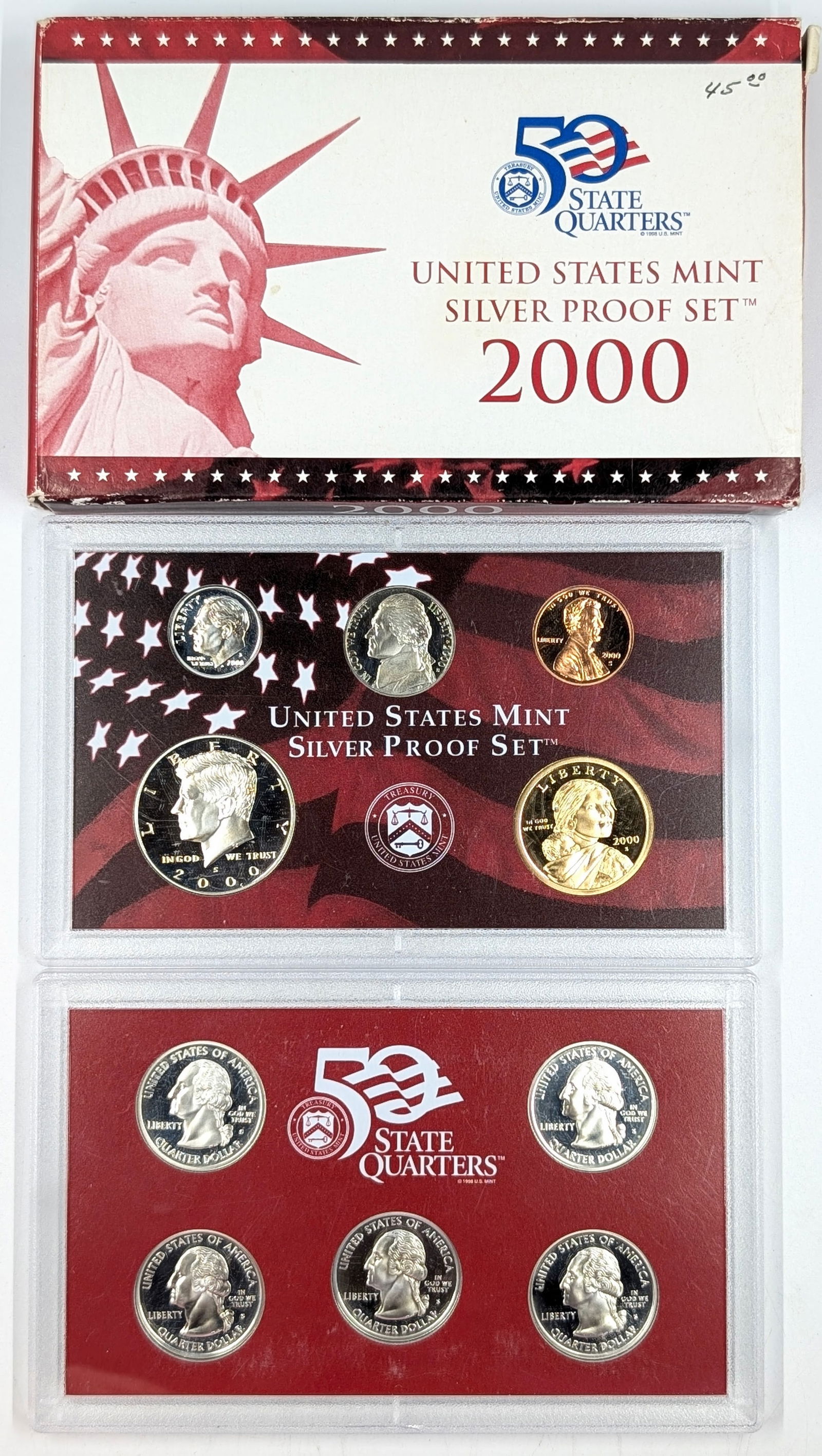 2000 Silver US Mint Proof Set (1 of 3)