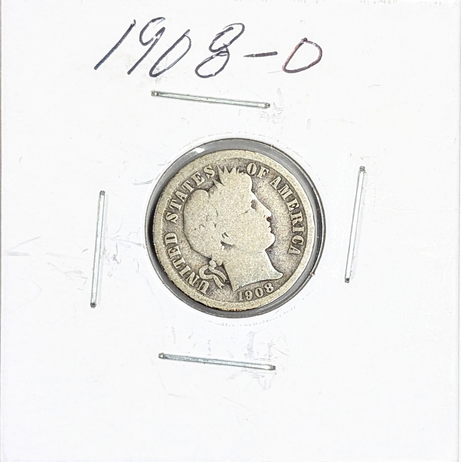 1908-O Silver Barber Dime (1 of 2)