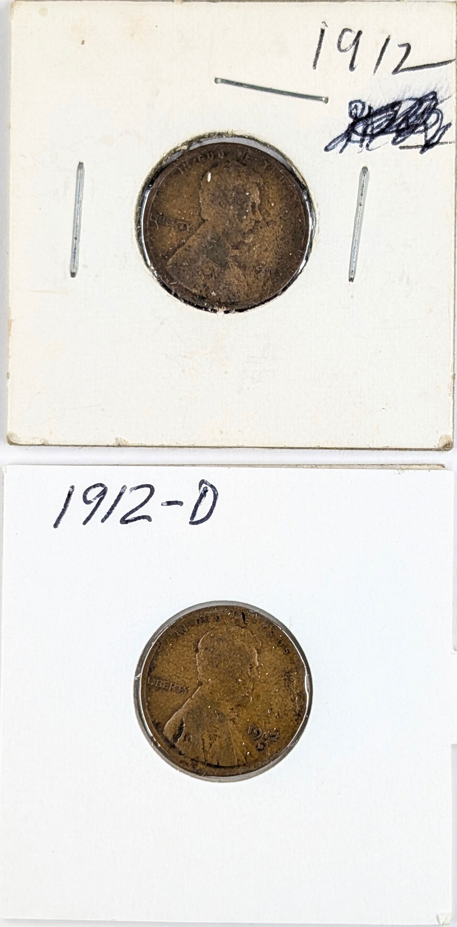 Lot of 2 Wheat Cents- 1912 P&D: _