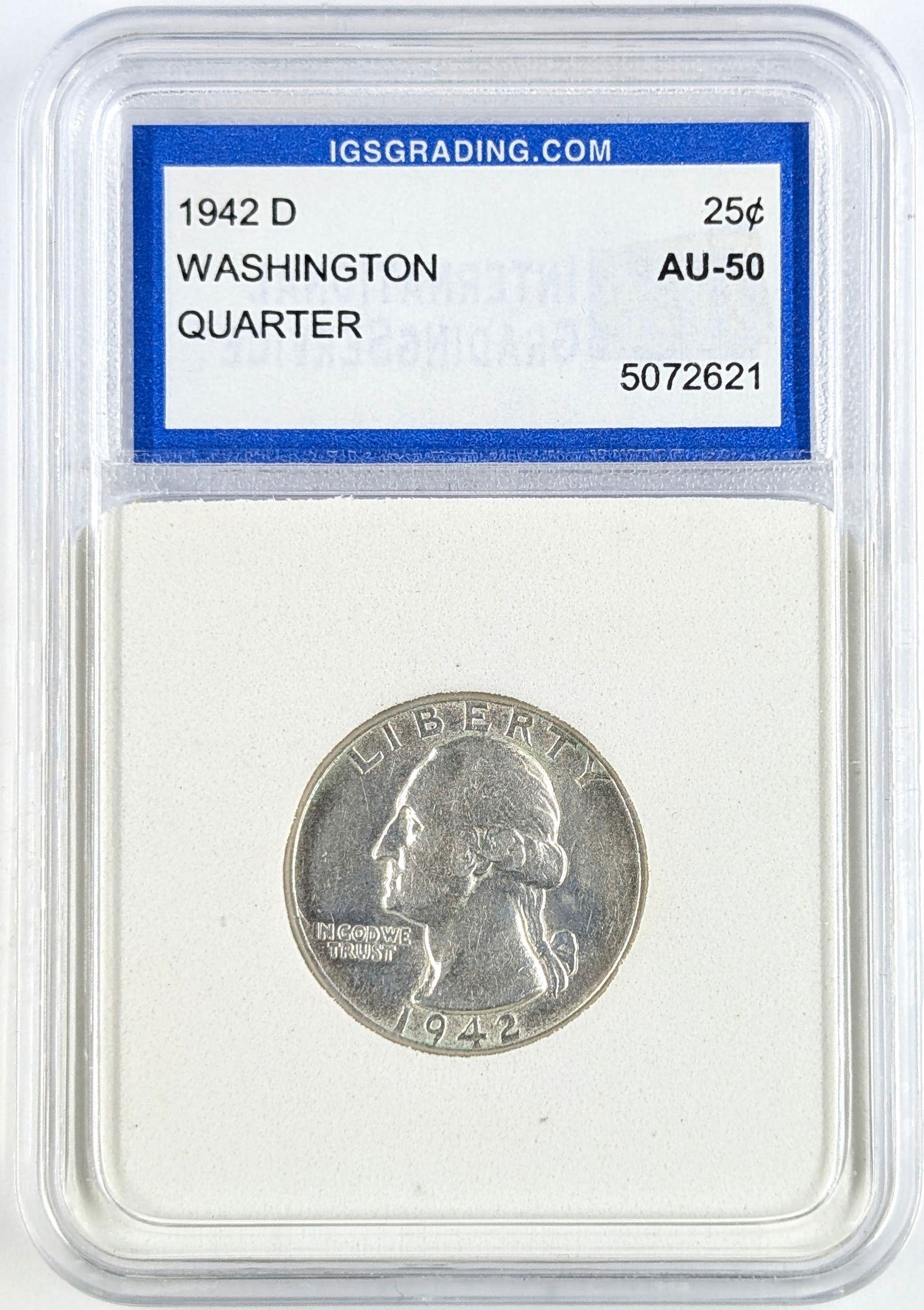 IGS 1942-D AU50 Silver Washington Quarter: _ 