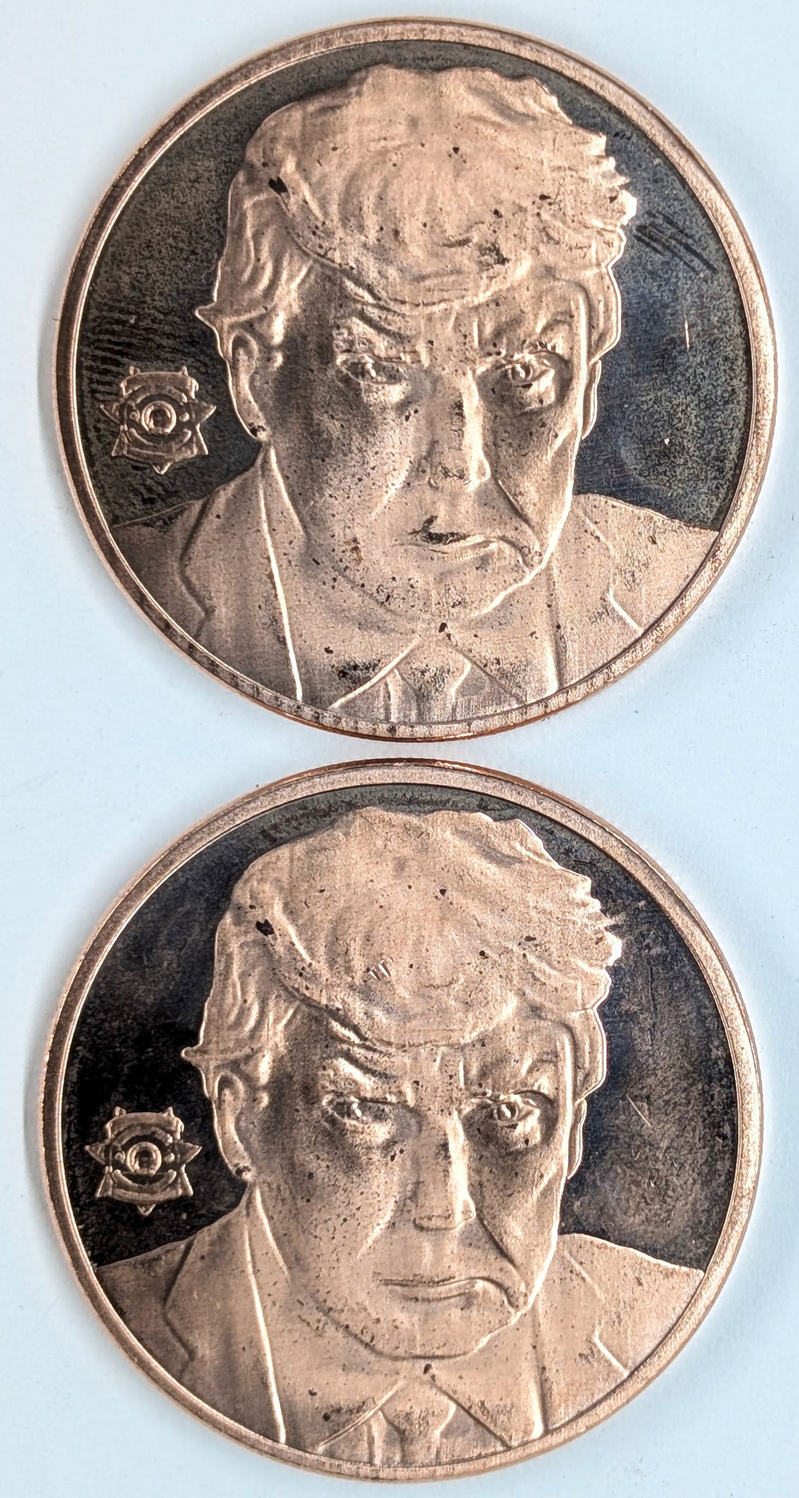 Lot of 2 - 1 Ounce (each) Fine .999 Copper Rounds - Donald Trump: _ 
