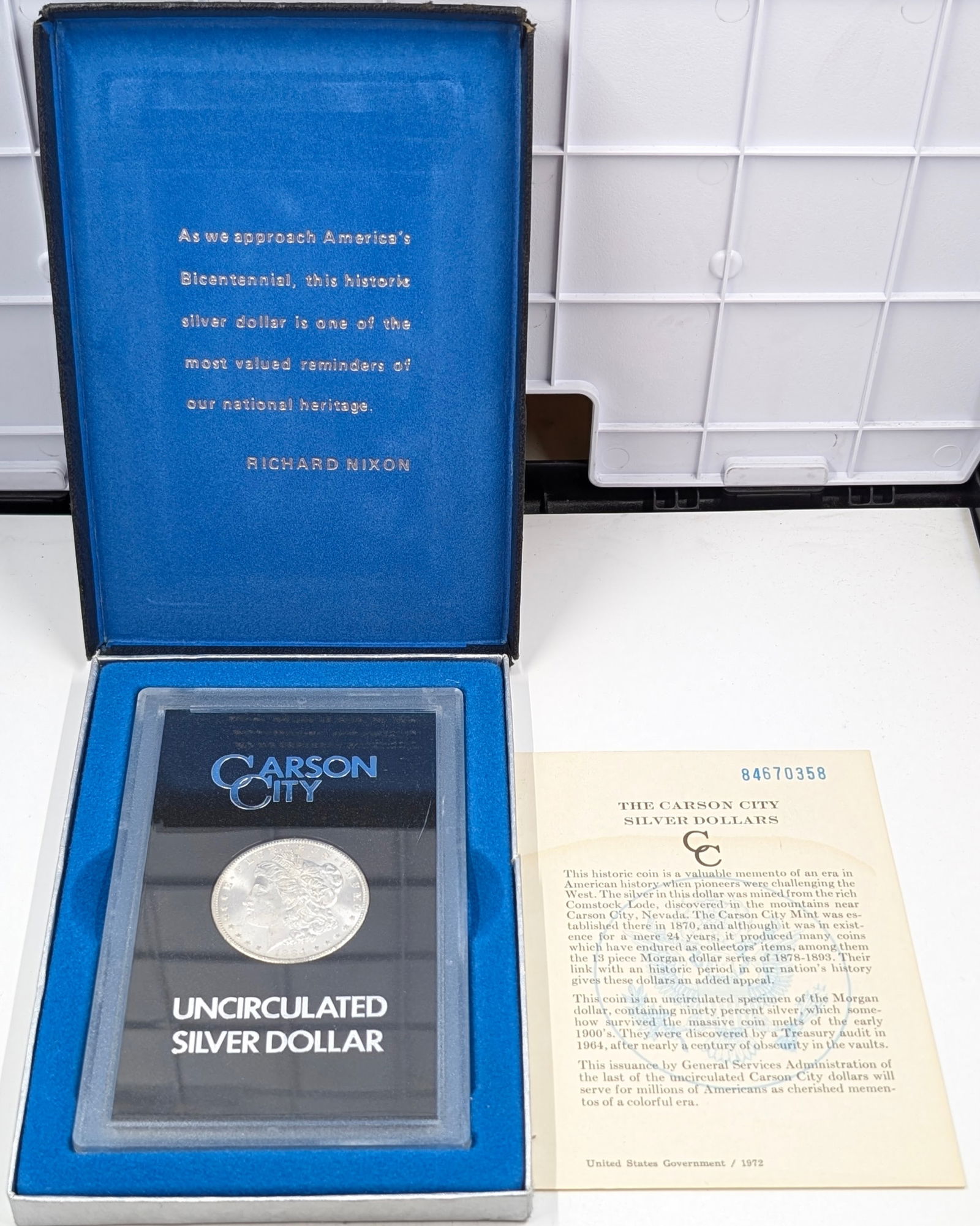 FEATURE Uncirculated 1884-CC Morgan Silver Dollar w/ Case & Paperwork! - Carson City Mint (1 of 3)