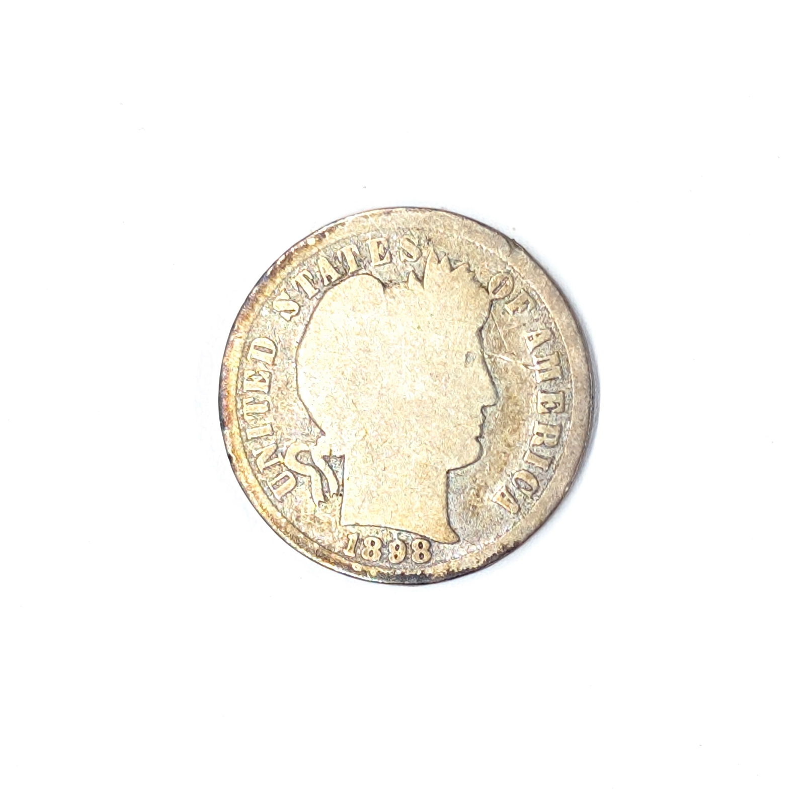 1898-S Silver Barber Dime - Toned (1 of 2)