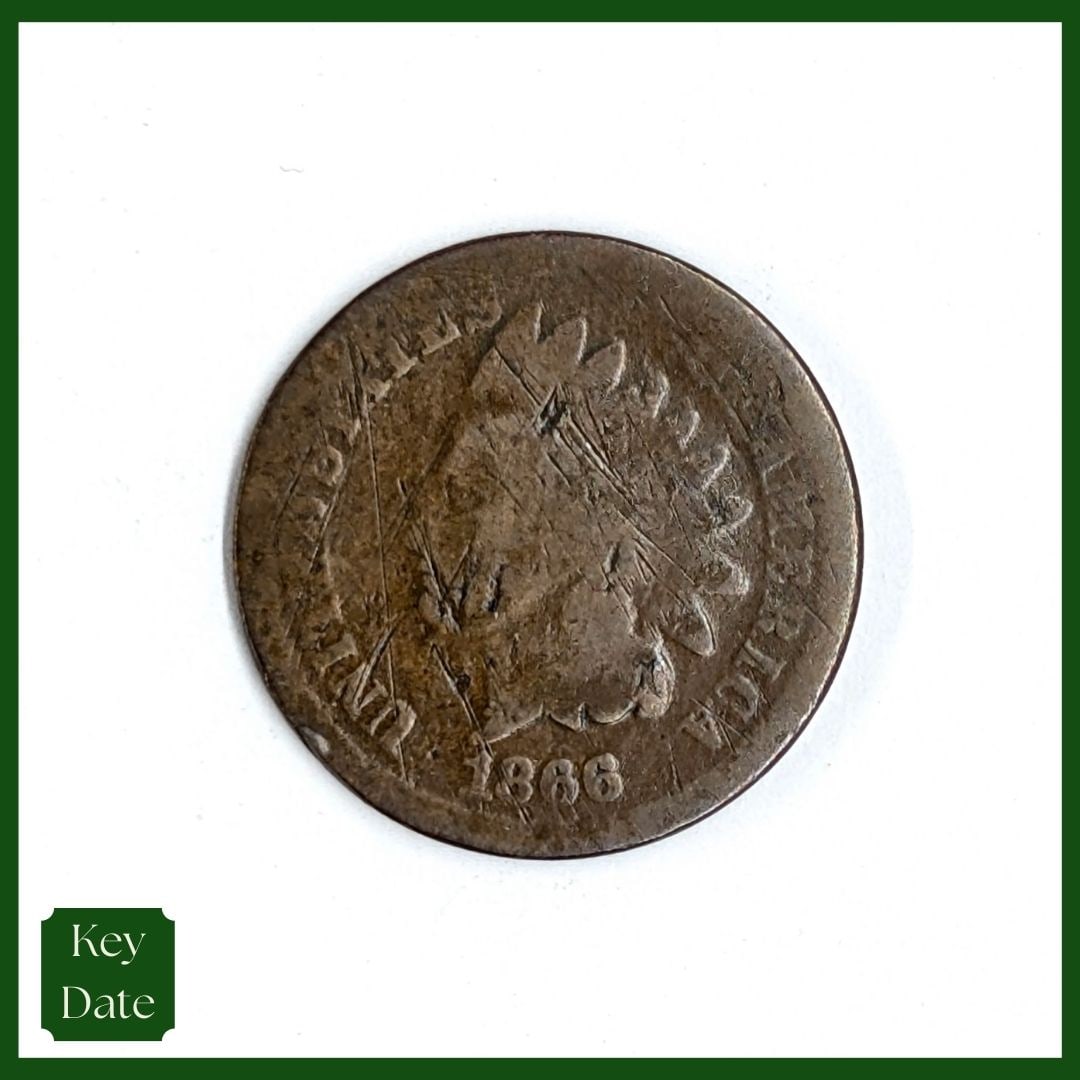 1866 Indian Head Cent - KEY DATE (1 of 3)