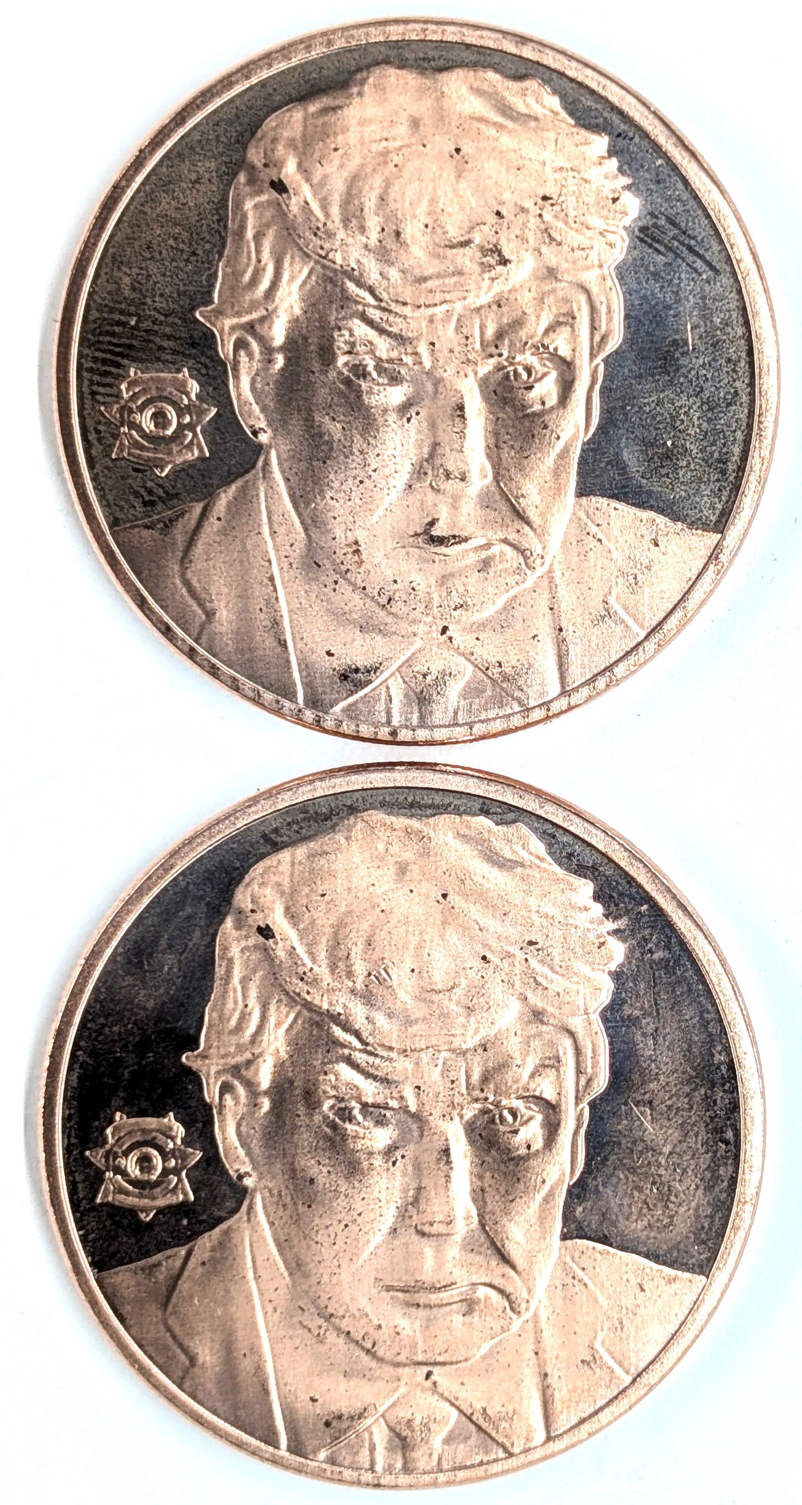 Lot of 2 Donald Trump 1 Ounce .999 Copper Rounds: Copper 