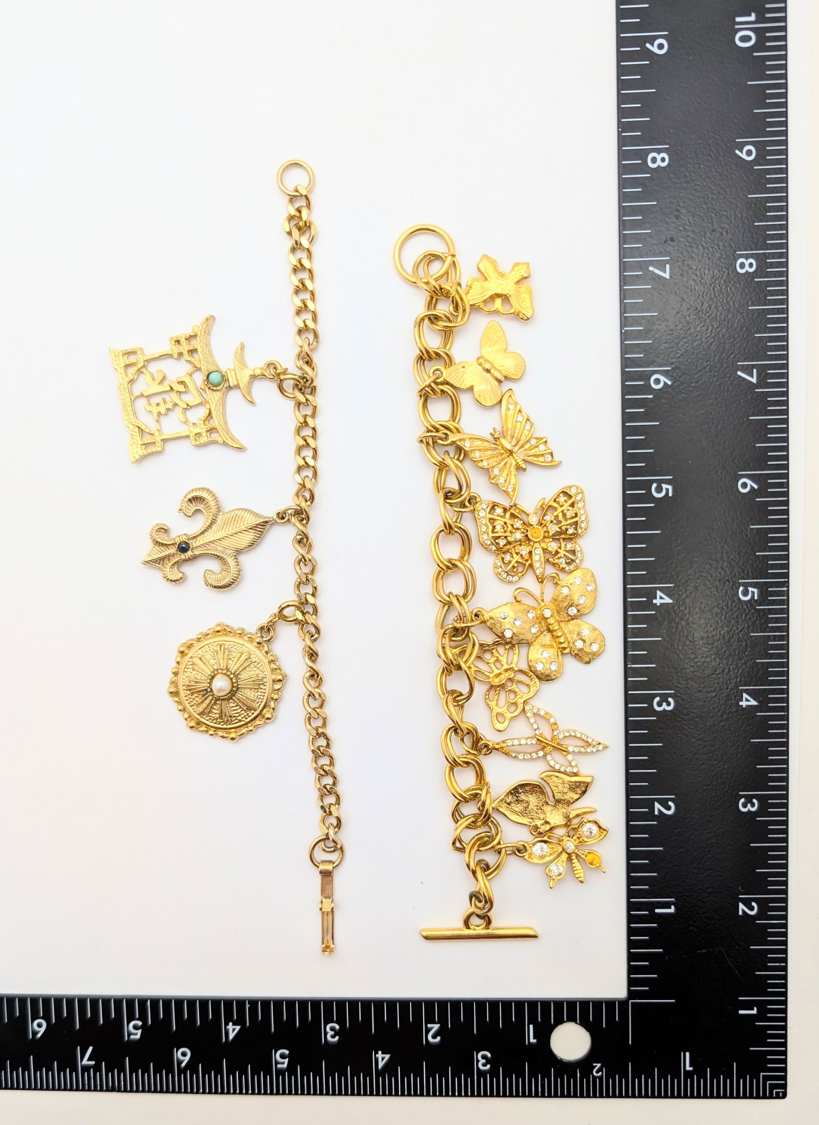 Lot of 2 Ladies Costume Charm Bracelets - 7