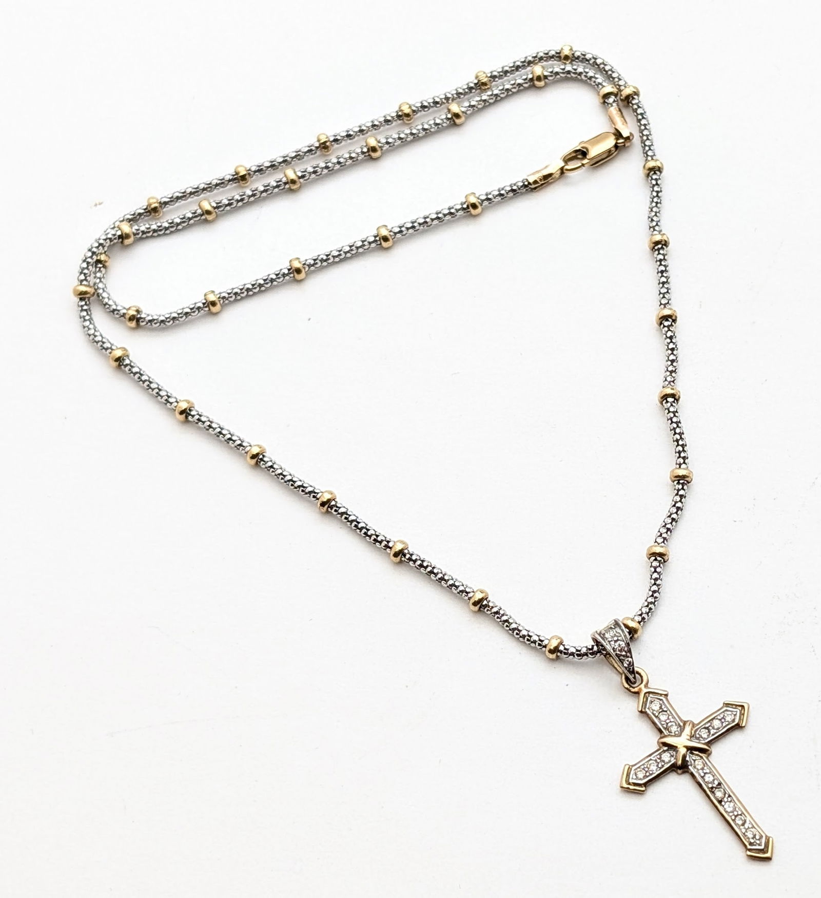 Stunning 9k Gold and Gemstone Cross Necklace (1 of 5)