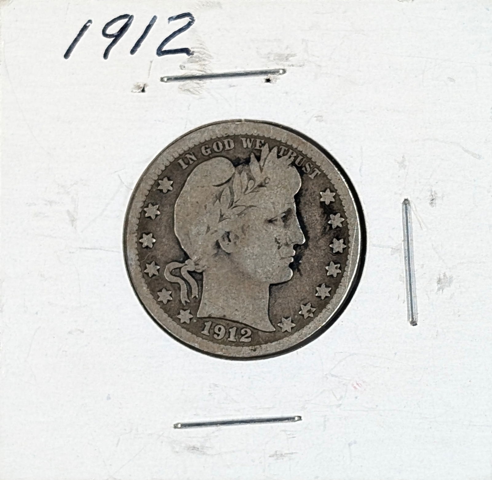 1912 Silver Barber Quarter: Silver 