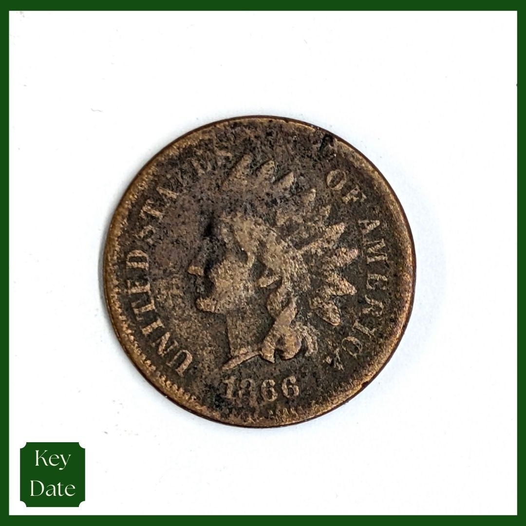 1866 Indian Head Cent - KEY DATE (1 of 3)