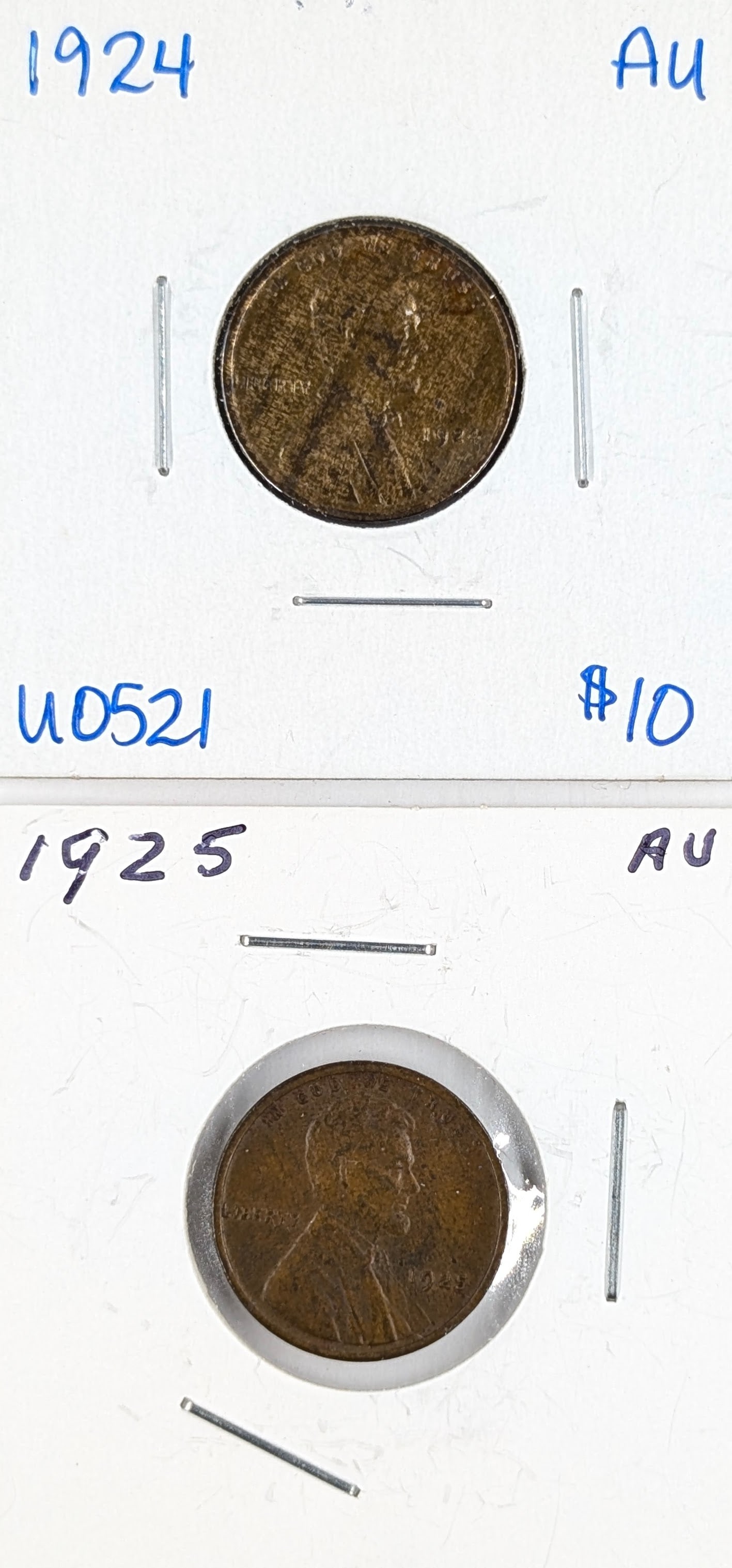 Lot of 2 Wheat Cents - 1924, 1925: Coin